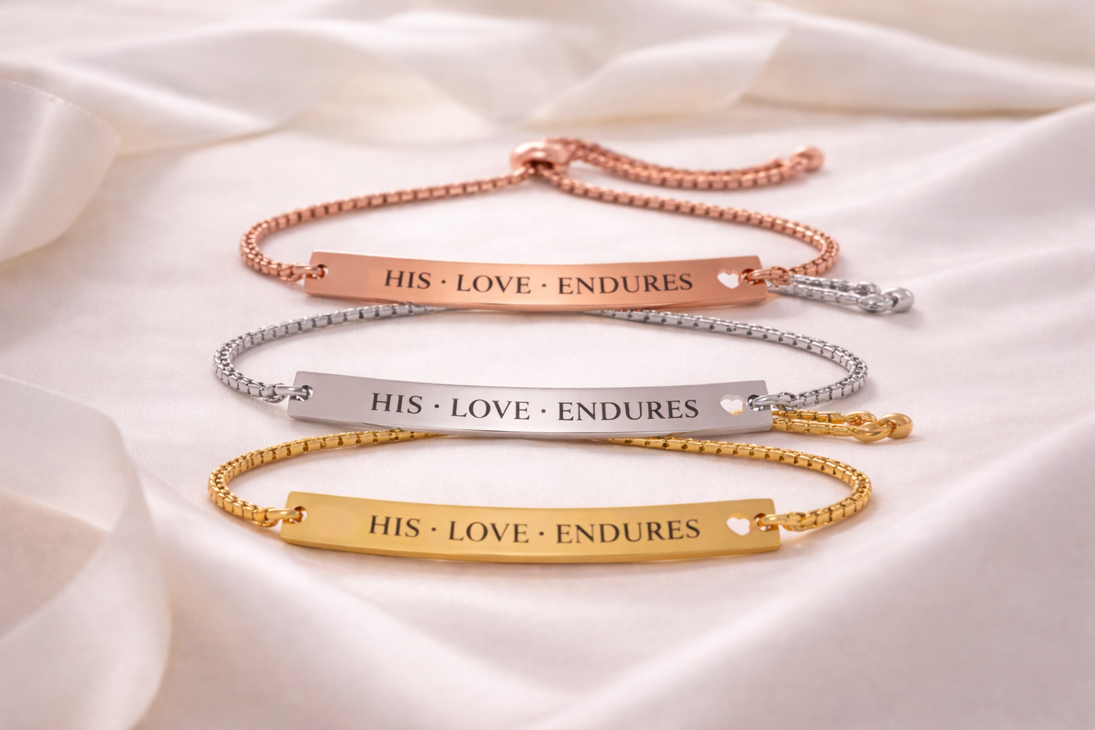 His Love Endures Bar Bracelet