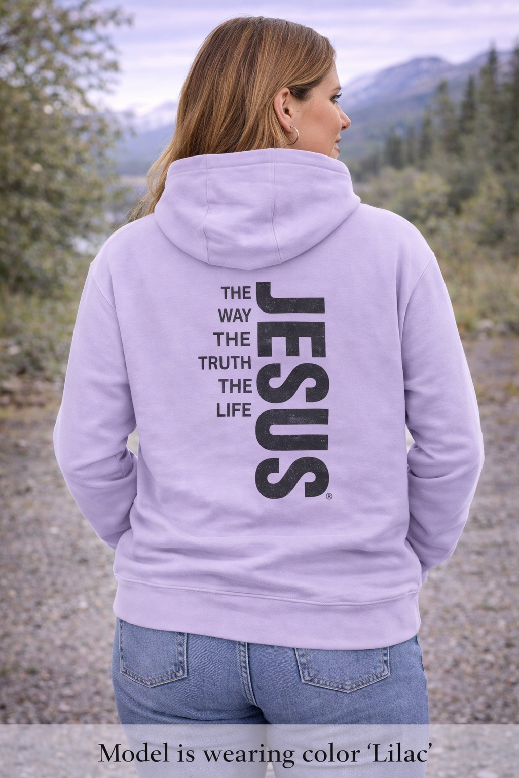 Jesus Vertical Text Hoodie — The Way The Truth The Life Christian Hoodie