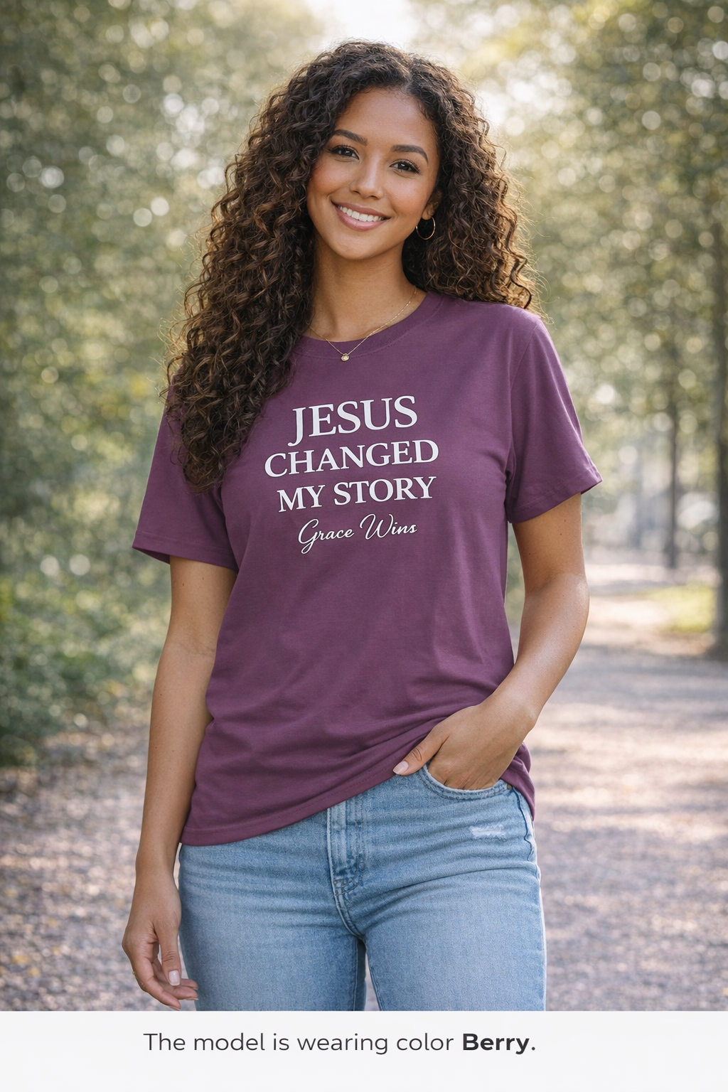 Christian T-Shirt — "Jesus Changed My Story" Inspirational Graphic Tee