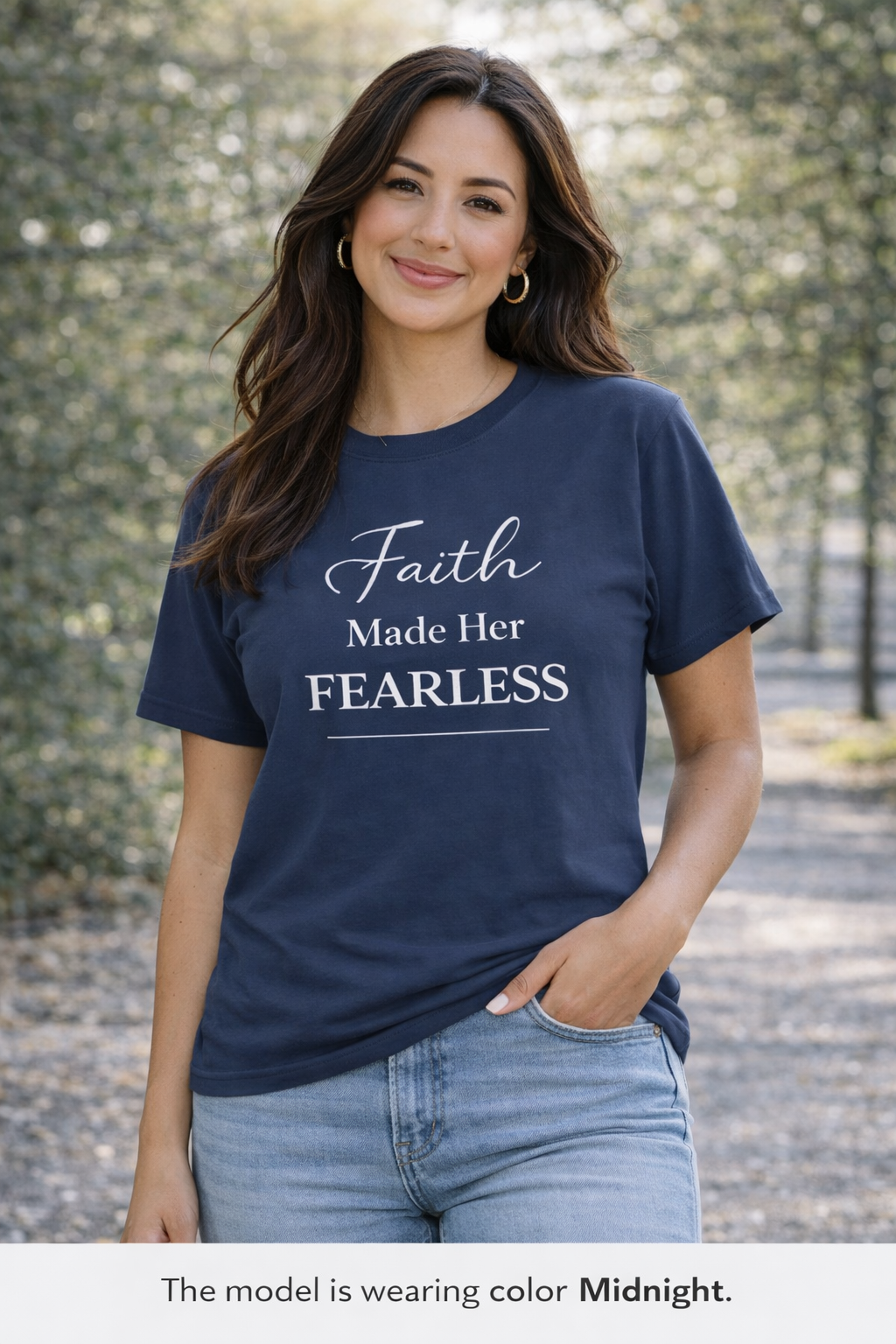 Faith Made Her Fearless T-Shirt — Inspirational Christian Tee for Women