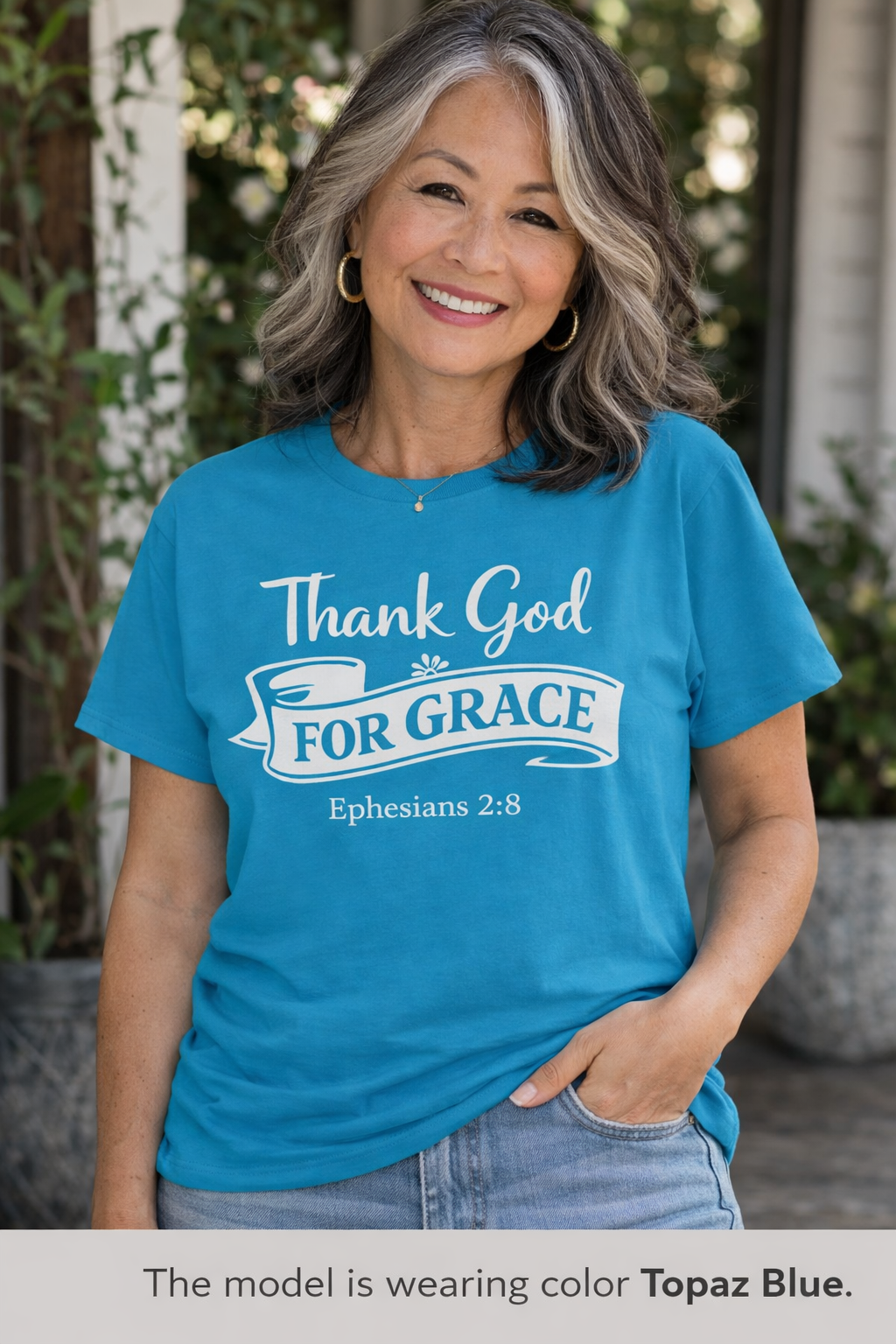Thank God For Grace T-Shirt — Christian Faith Graphic Tee (Ephesians 2:8)