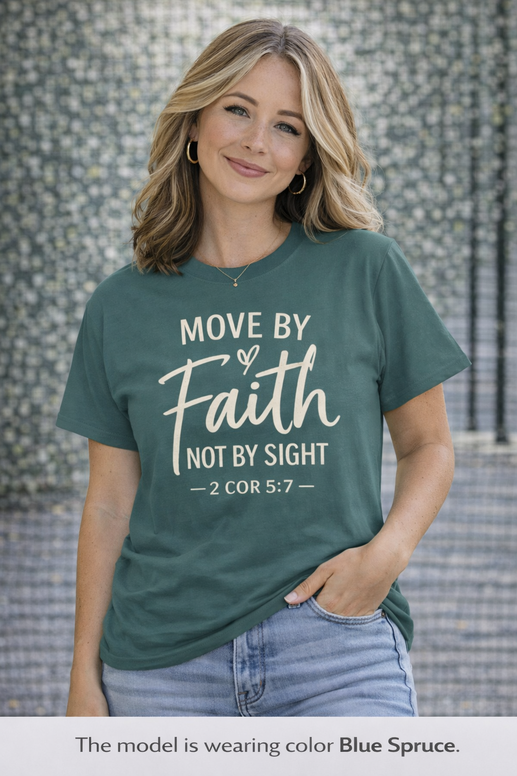 Move By Faith Not By Sight Minimal White Graphic Tee (Subtle Script Design)