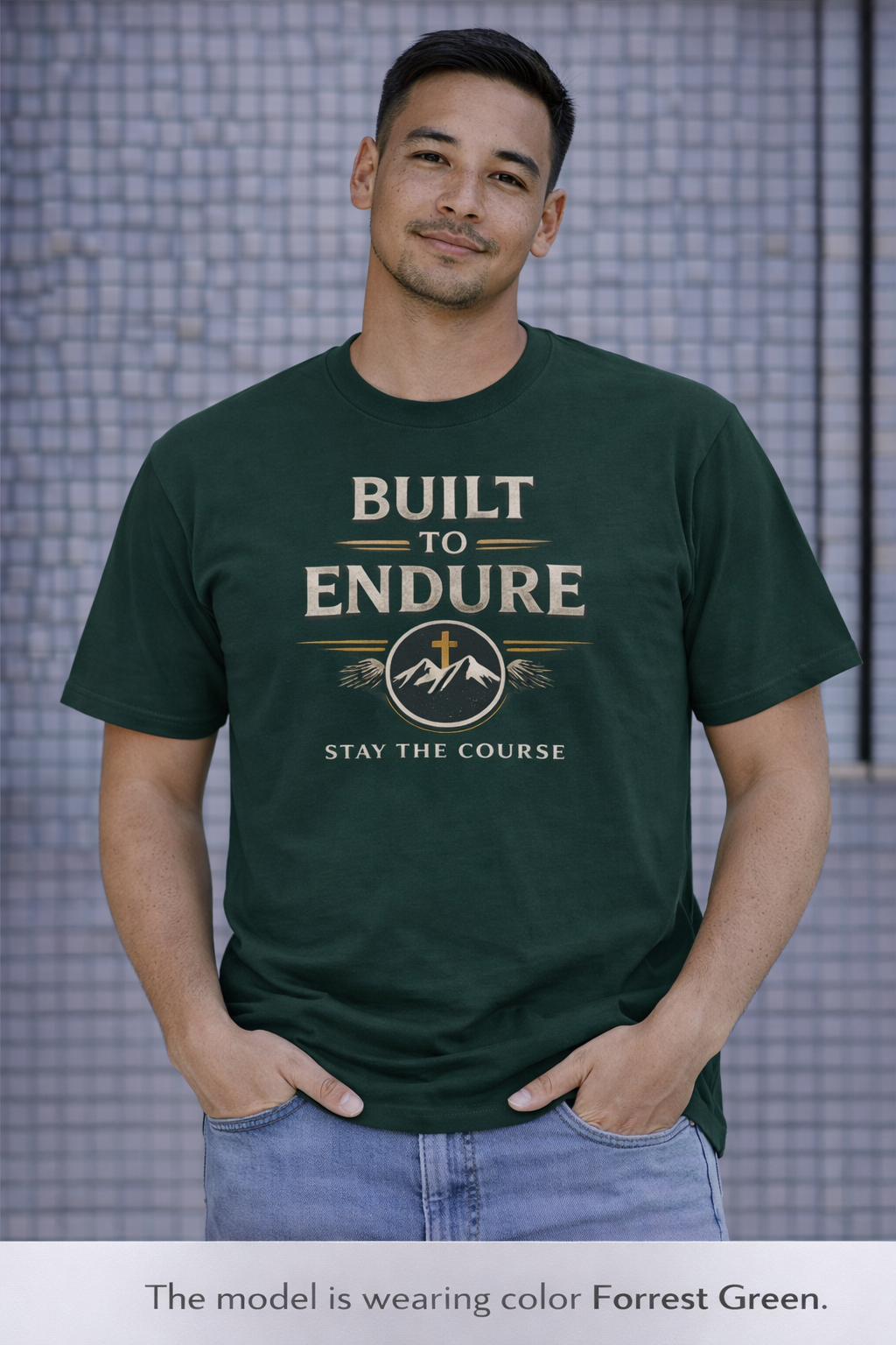 Built to Endure Tee — "Stay the Course" Motivational Cotton T-Shirt