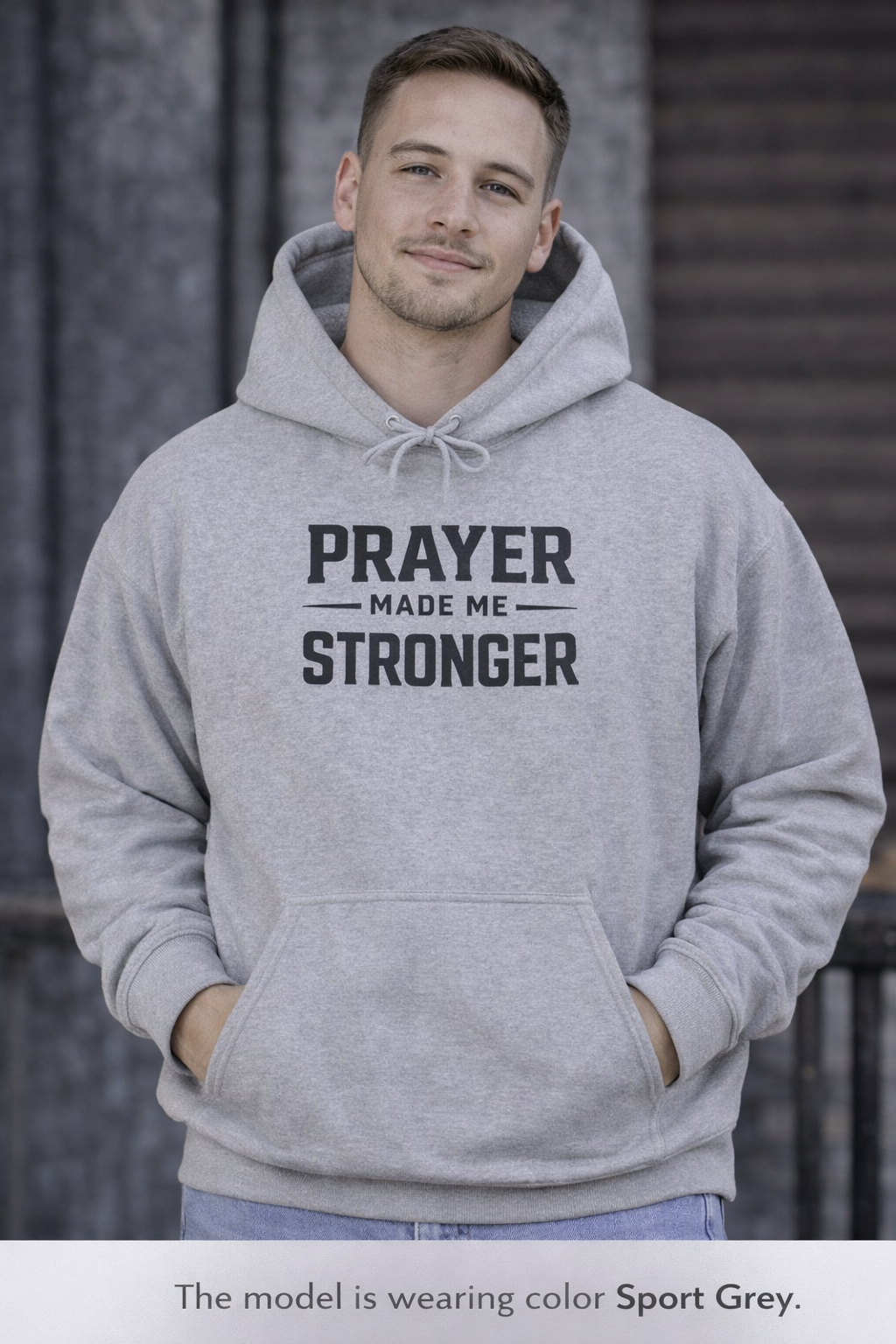 Prayer Made Me Stronger Hoodie — Inspirational Christian Faith Sweatshirt