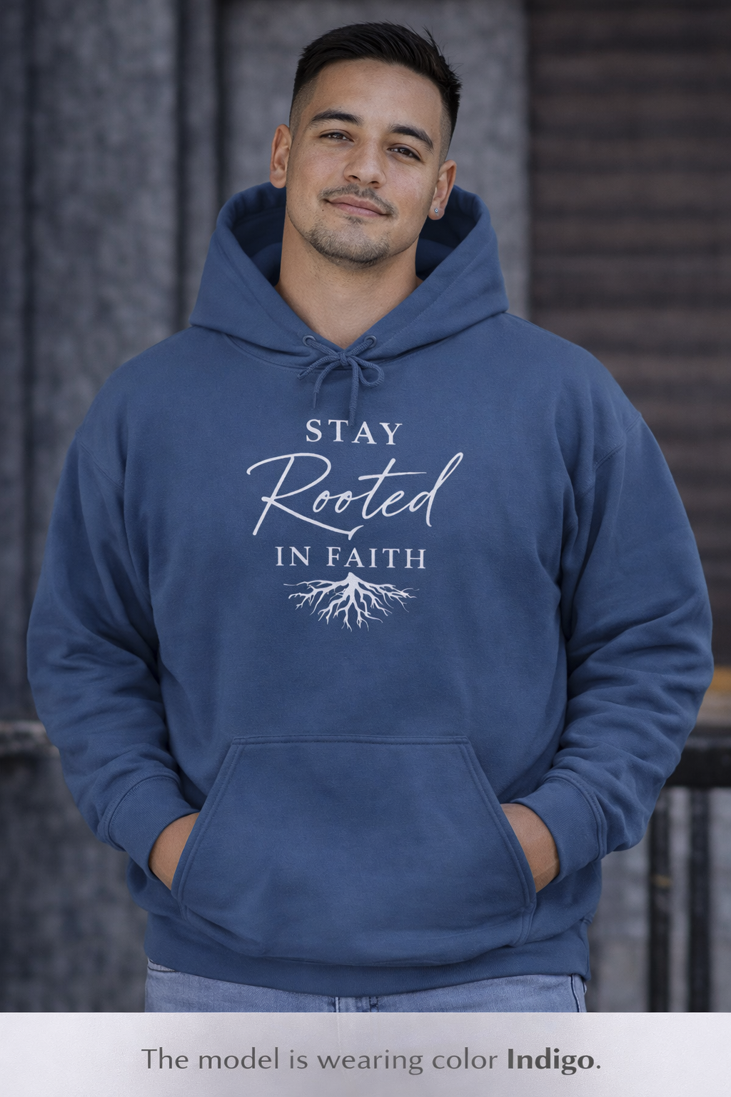 Faith Hoodie — "Stay Rooted in Faith" Graphic Pullover