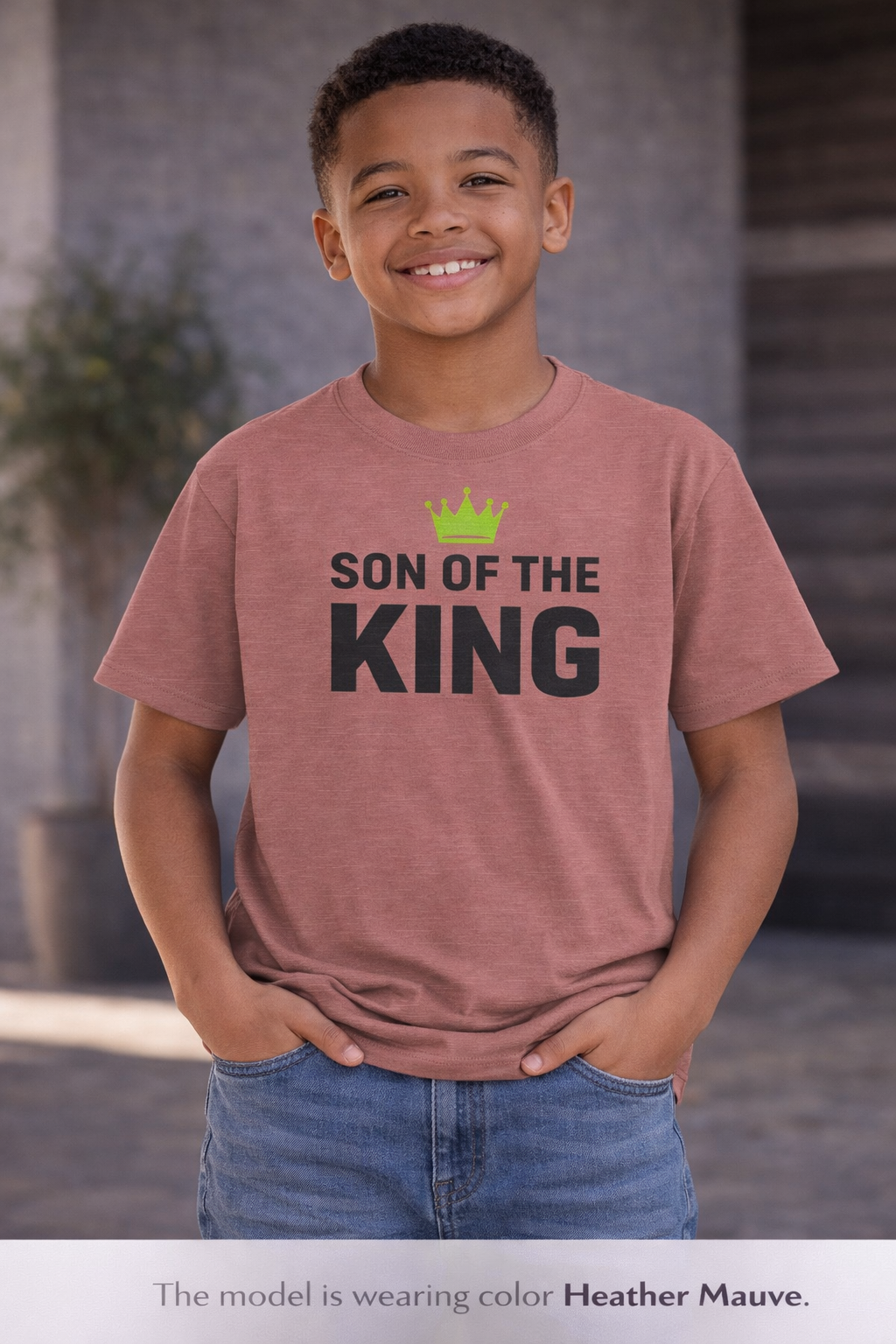 Boys Youth Tee - "Son of the King" Crown Graphic