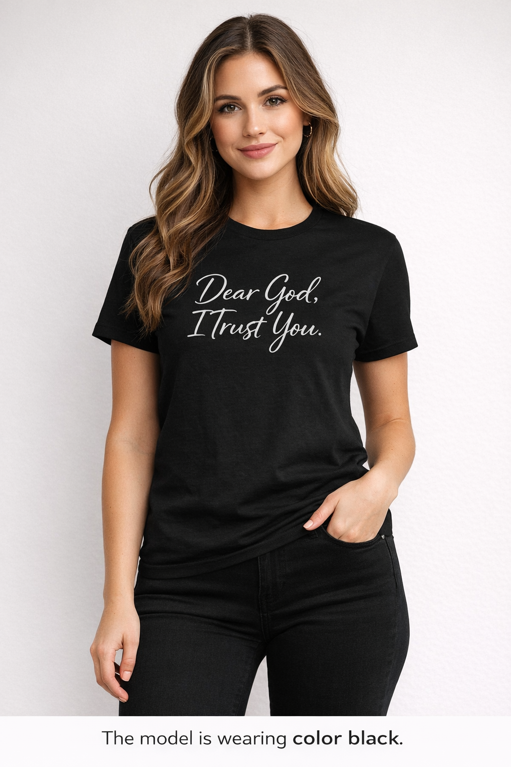 Womens Dear God I Trust You Tee — Inspirational Christian Faith T‑Shirt
