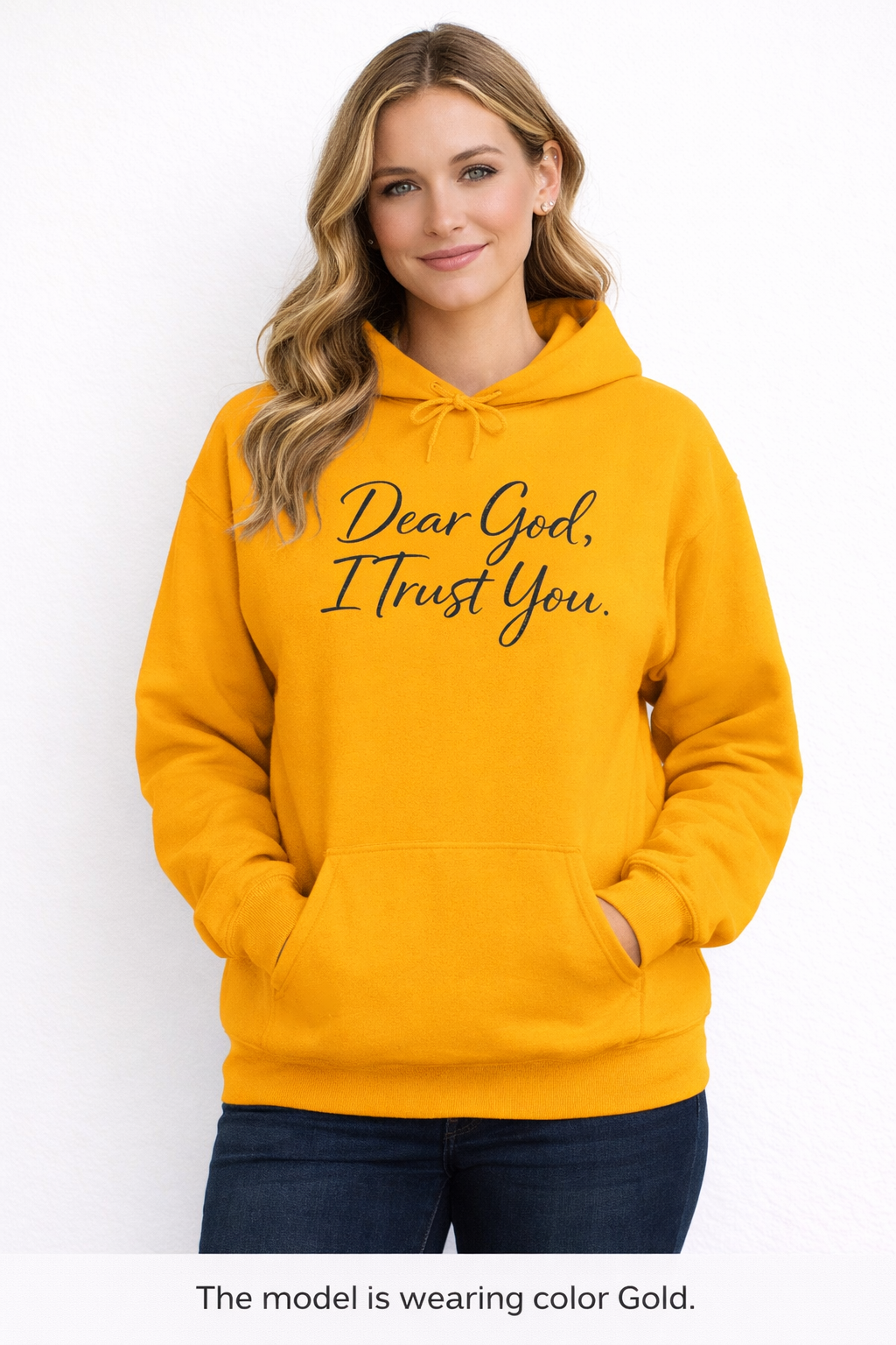 Womens Faith Hoodie - "Dear God, I Trust You." Comfort Pullover