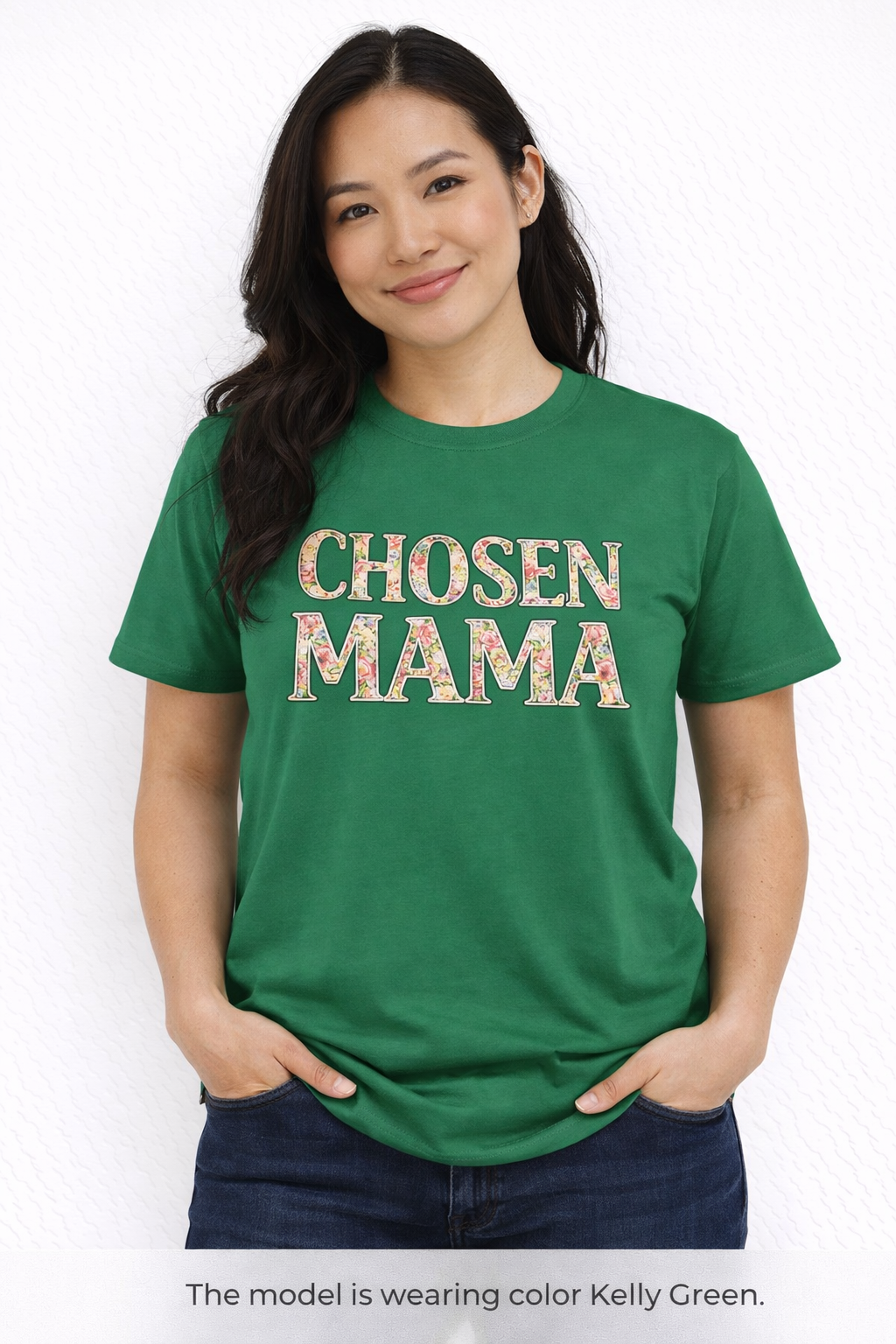 Womens Chosen Mama T-Shirt — Floral Graphic Mom Tee