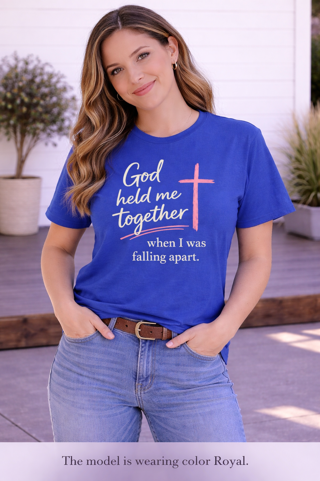 Christian T-Shirt — “God Held Me Together When I Was Falling Apart” Faith Tee