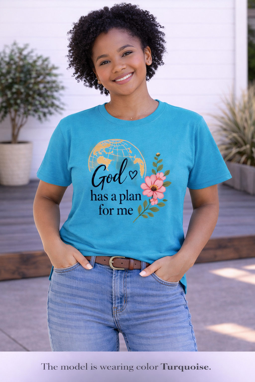 Inspirational Faith T-Shirt — "God Has a Plan for Me" Floral Tee