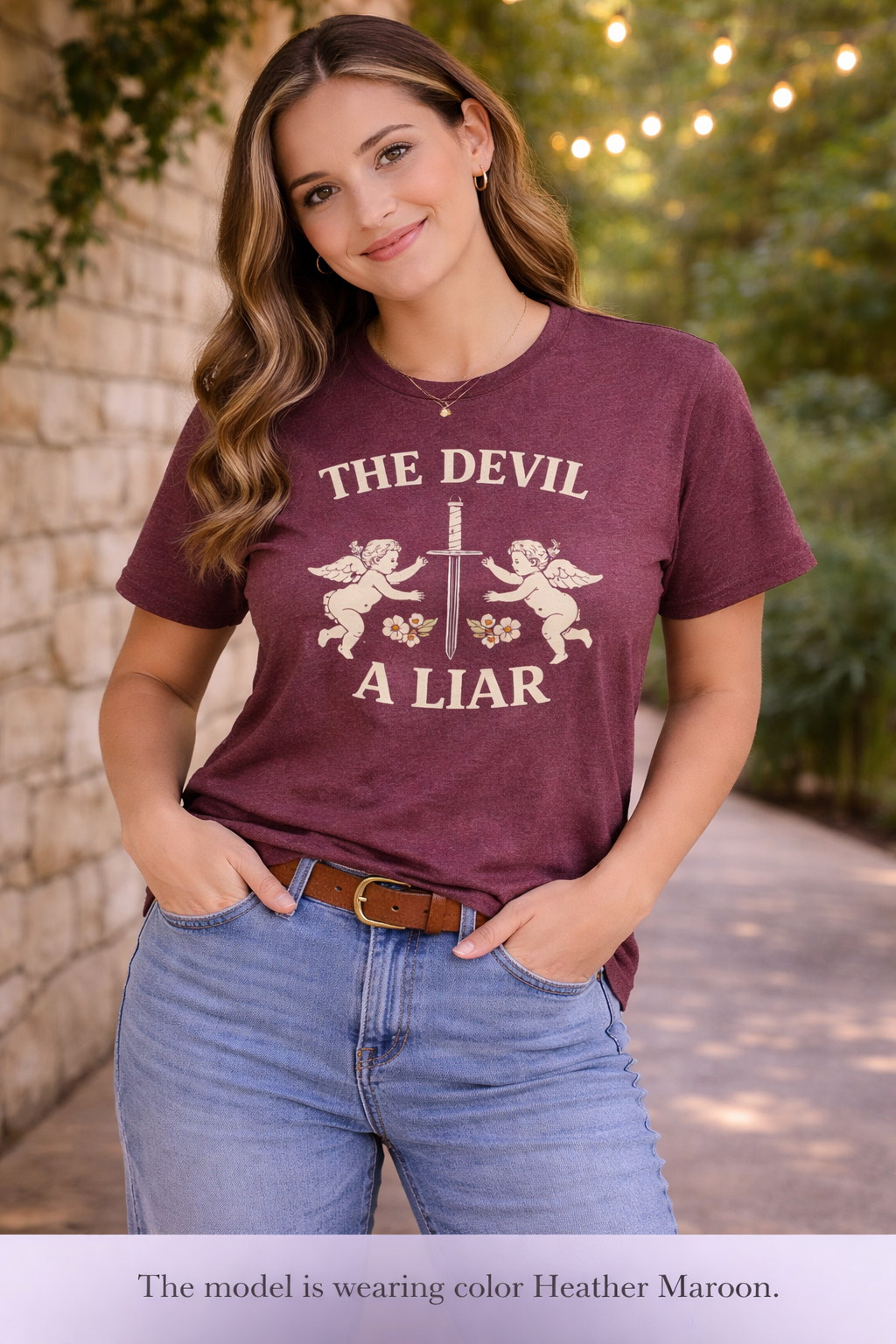 The Devil A Liar T-Shirt — Vintage Angel Sword Graphic Tee