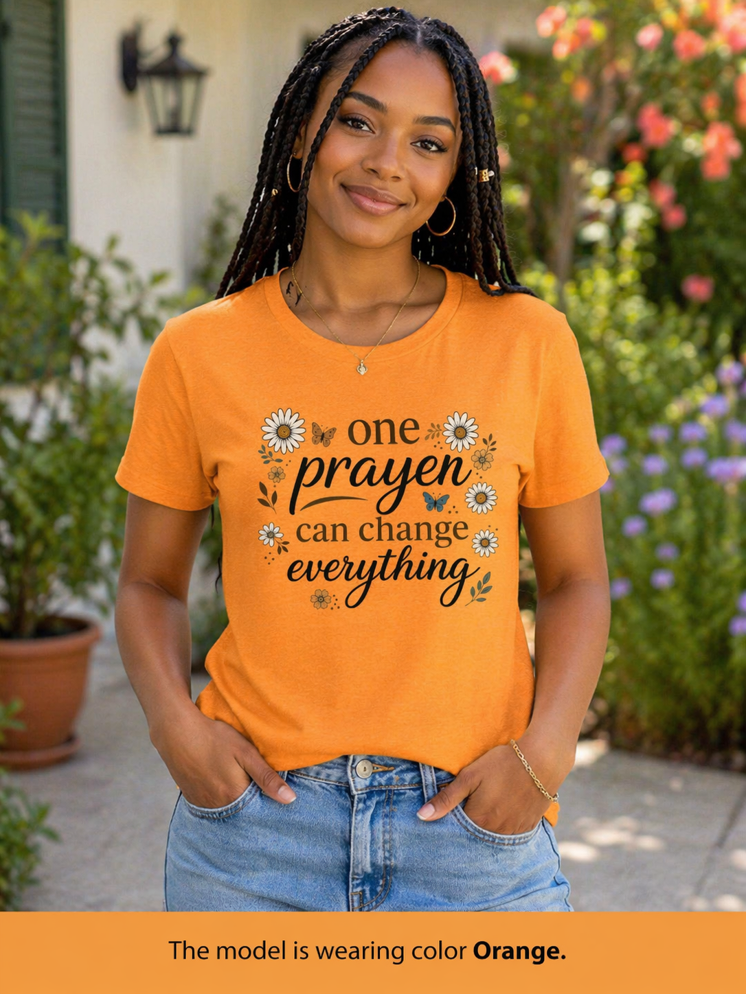 One Prayer Can Change Everything T-Shirt — Floral Faith Tee