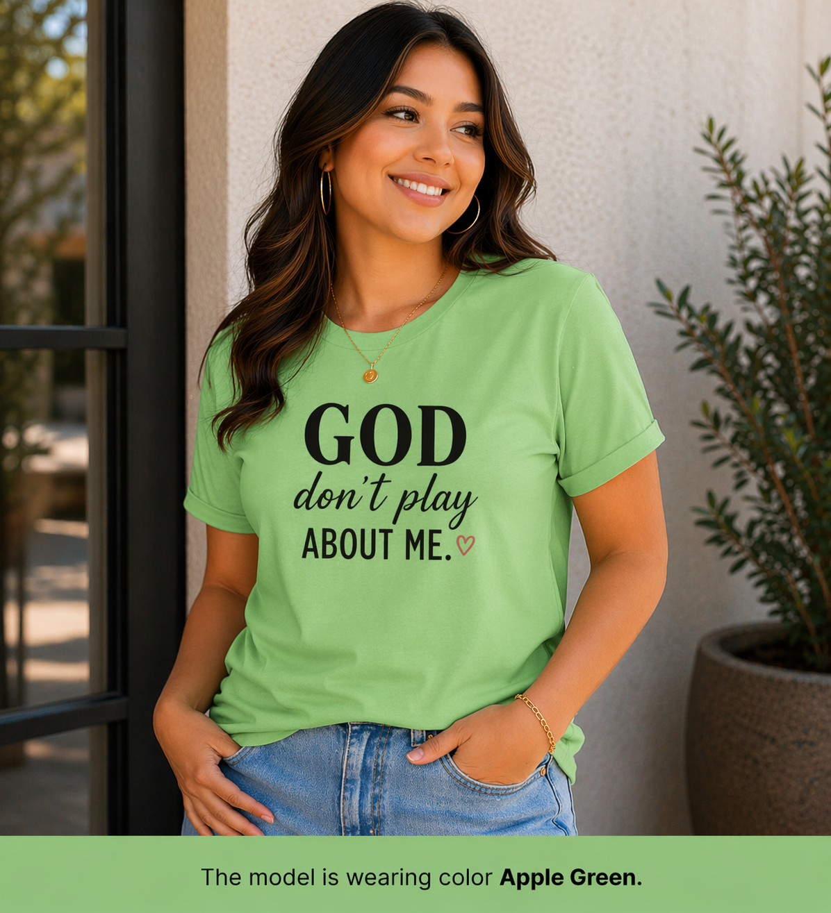 Faith Graphic T-Shirt — "God Don’t Play About Me" Inspirational Christian Tee