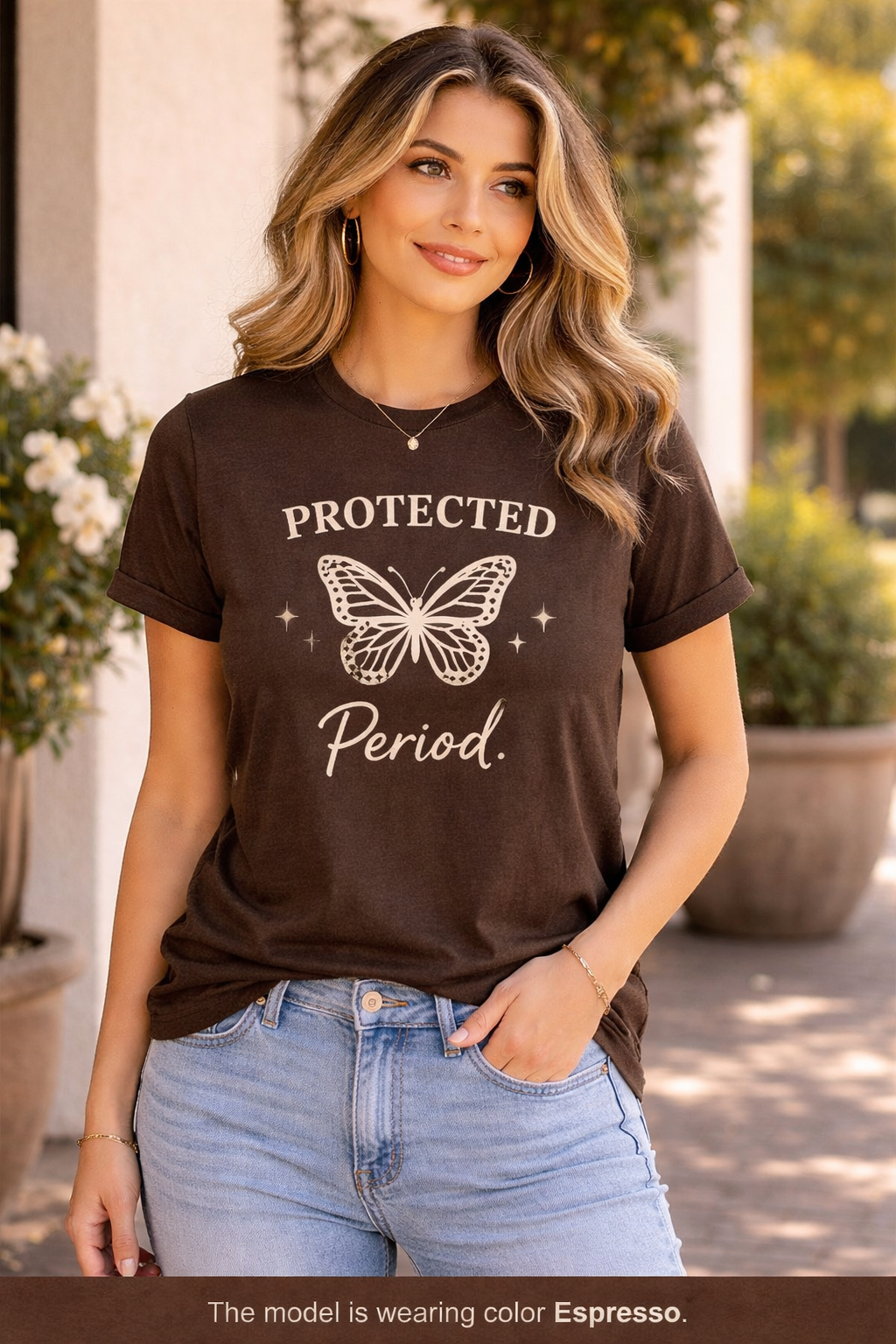Protected Period Tee — Butterfly Graphic Feminist Message T-Shirt