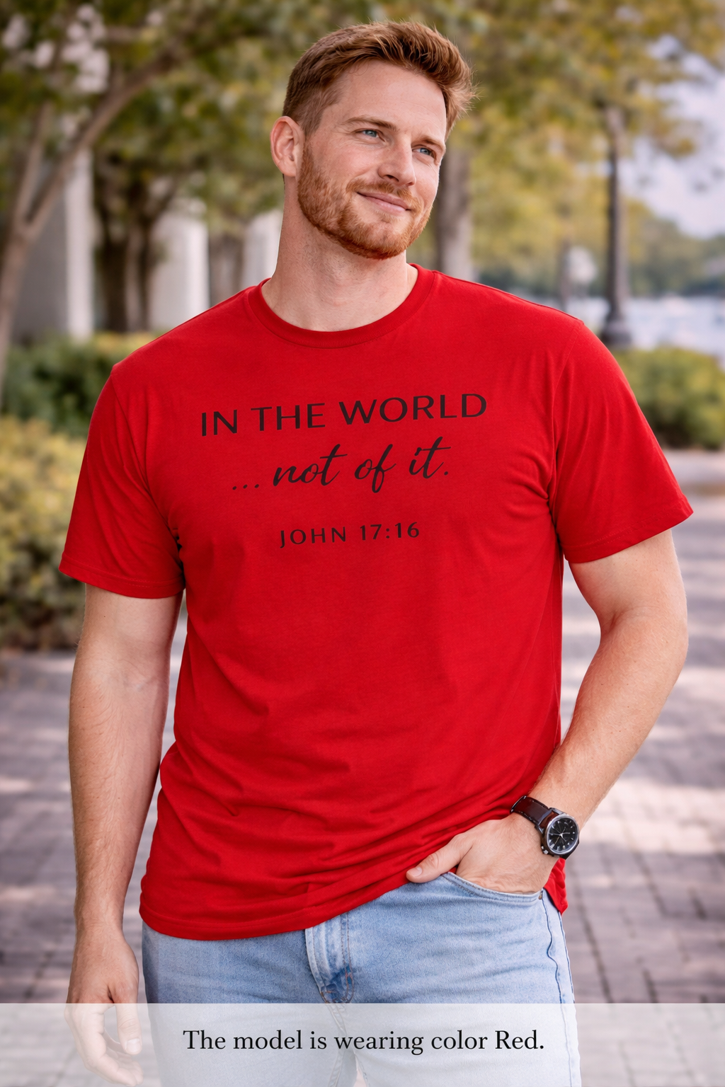 In The World Not Of The World Tee | Christian Cross Shirt