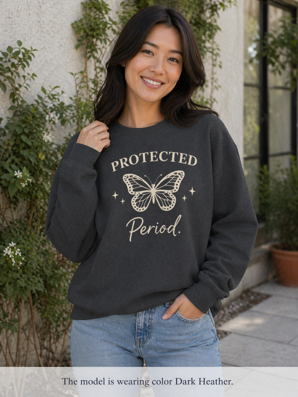 Womens Protected. Period. Crewneck Sweatshirt