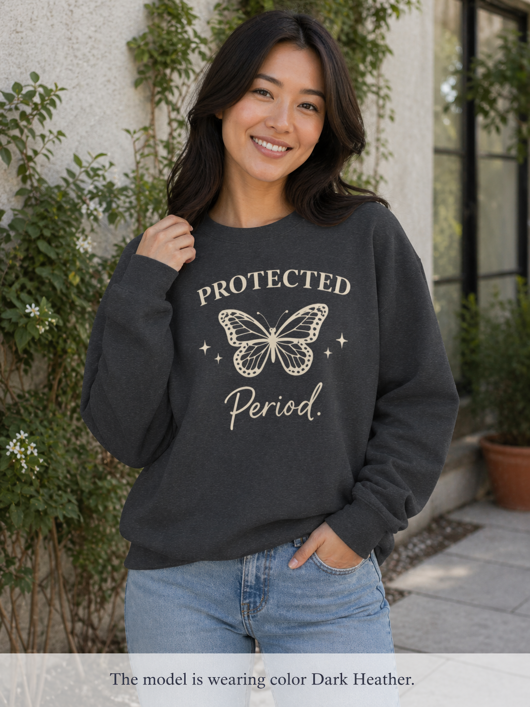 Womens Protected. Period. Crewneck Sweatshirt