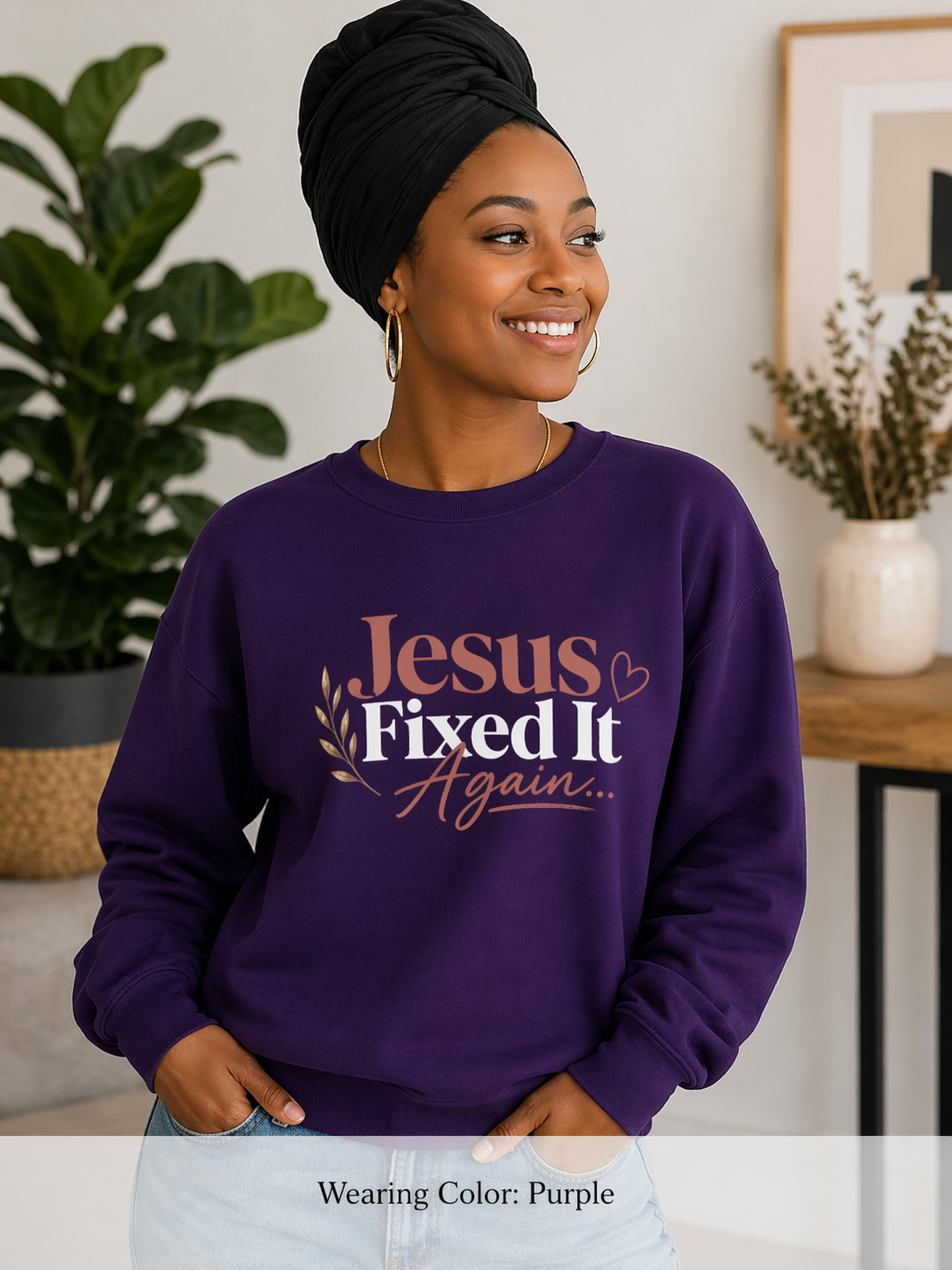 Women Jesus Fixed It Again Crewneck Sweatshirt