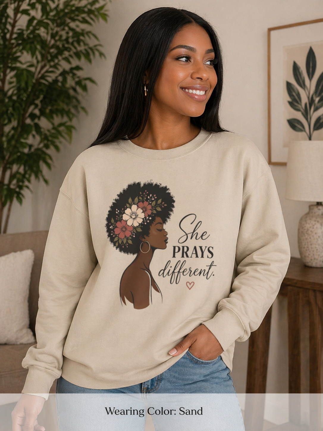 Womens Sweatshirt "She Prays Different"