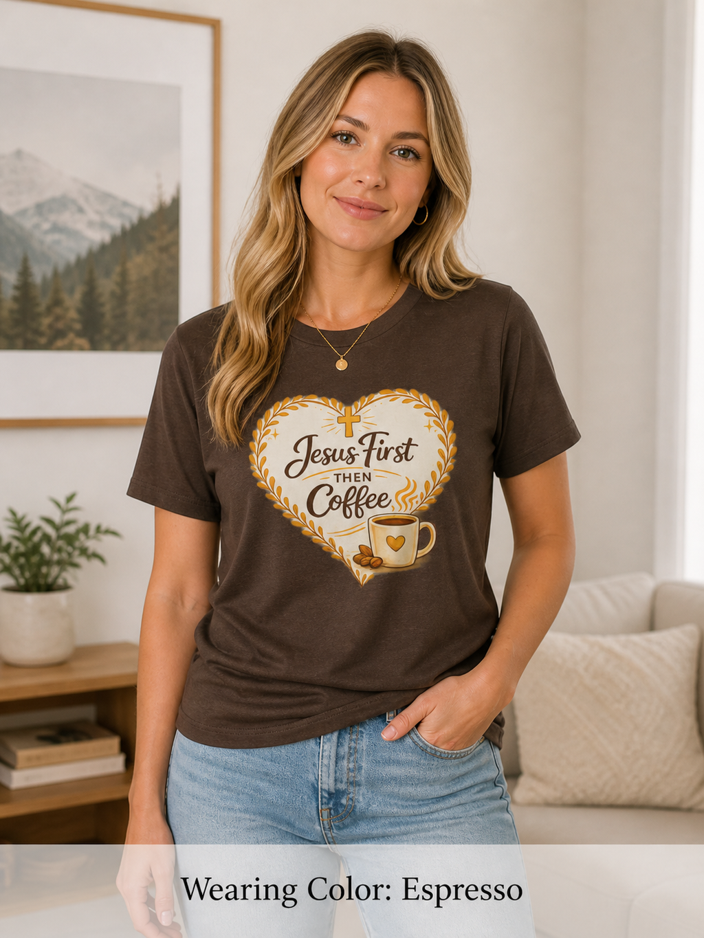 Womens Jesus First Then Coffee T-Shirt