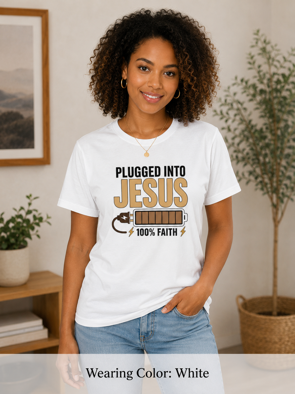 Womens Plugged Into Jesus T-Shirt |
