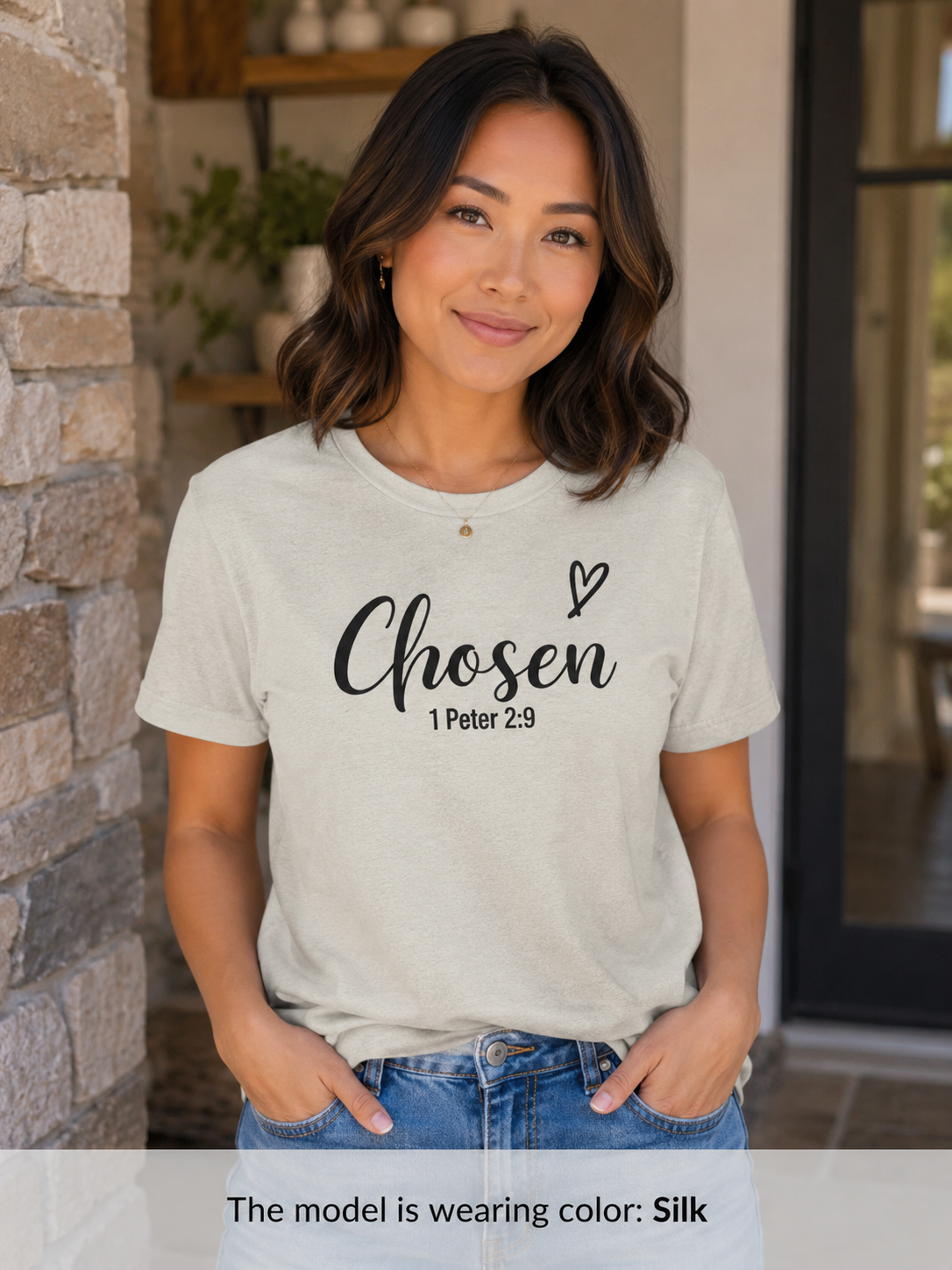 Womens Chosen 1 Peter 2:9 T-shirt | Christian Faith Scripture Tee
