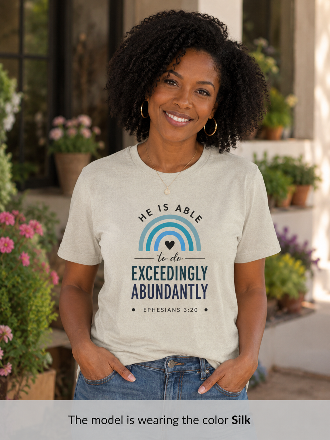 Womens Exceedingly Abundantly T-Shirt — Ephesians 3:20 Inspirational Christian Tee