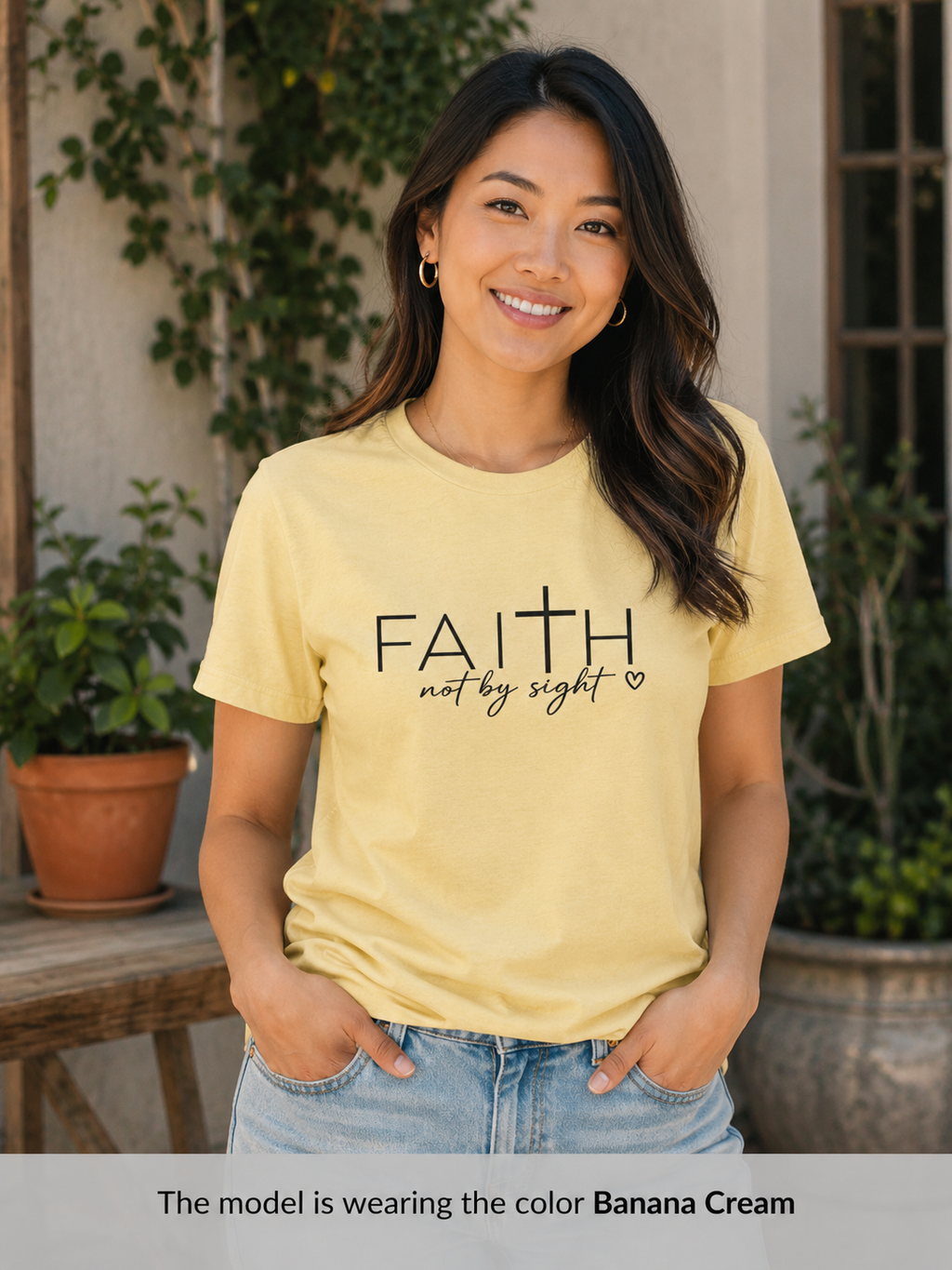 Womens Not By Sight  Faith Graphic T‑Shirt