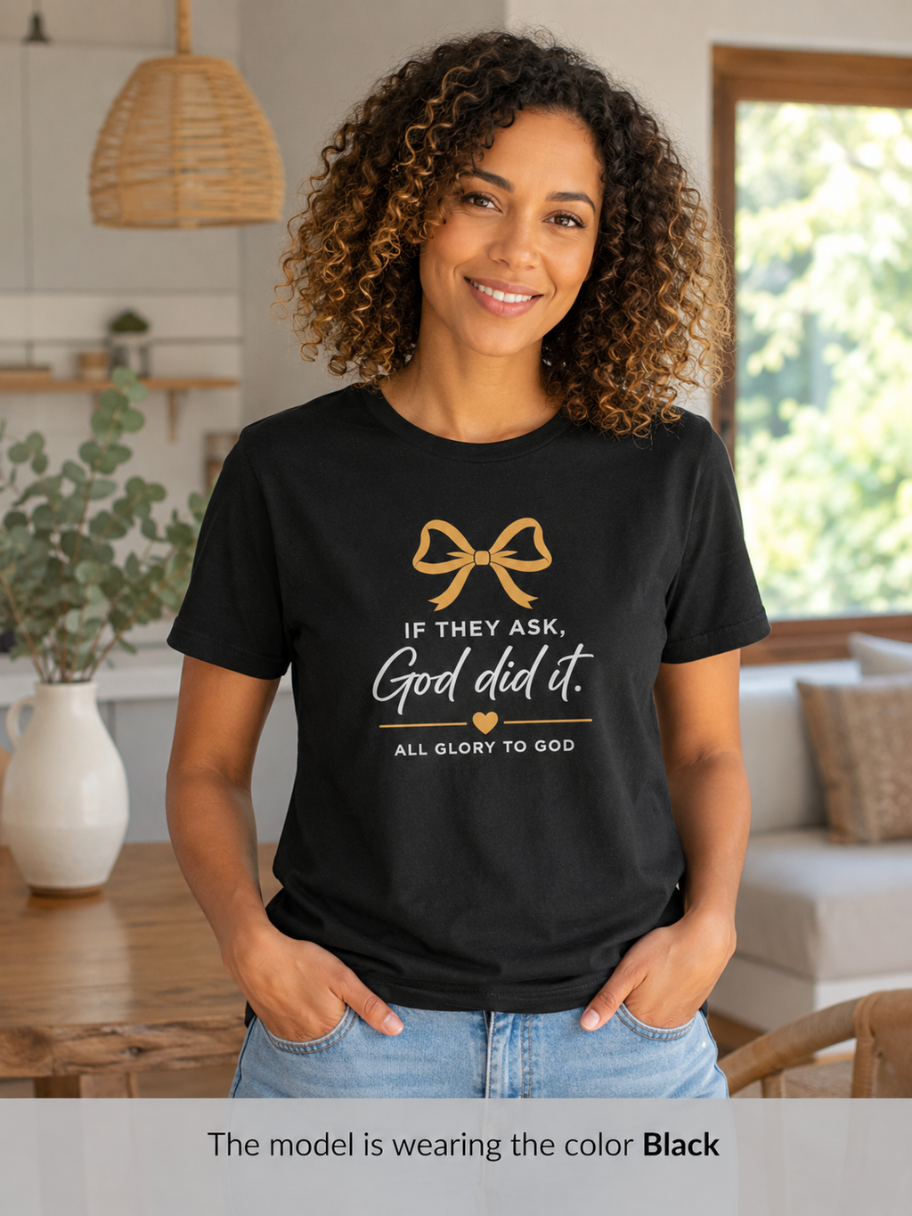 Womens God Did It T-Shirt — "If They Ask, God Did It" Christian Tee