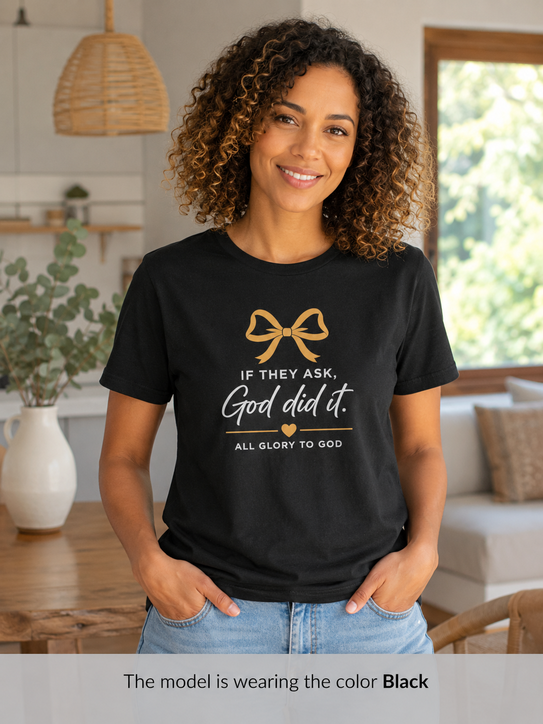 Womens God Did It T-Shirt — "If They Ask, God Did It" Christian Tee