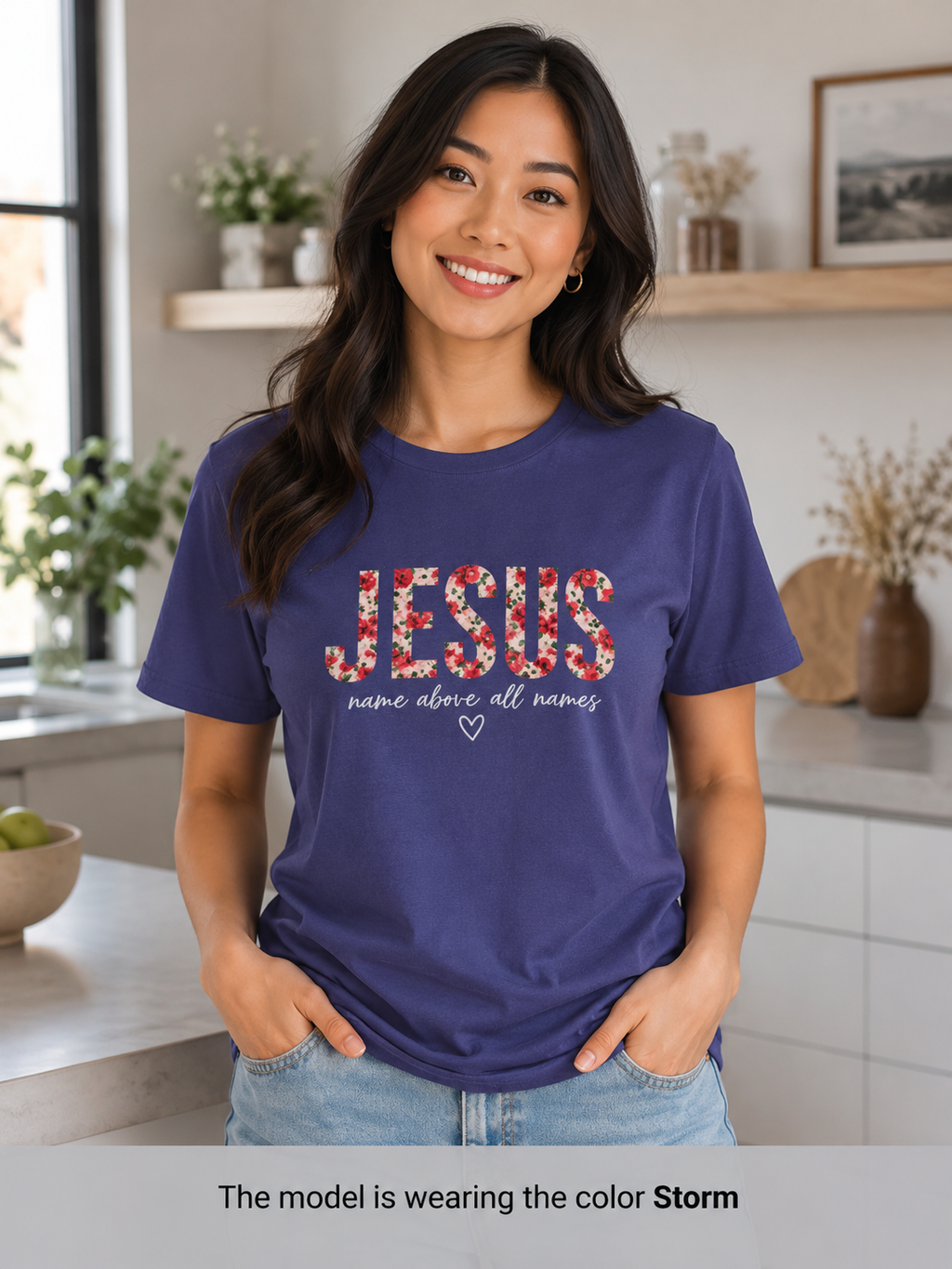 Womens Jesus Floral Mosaic T-Shirt