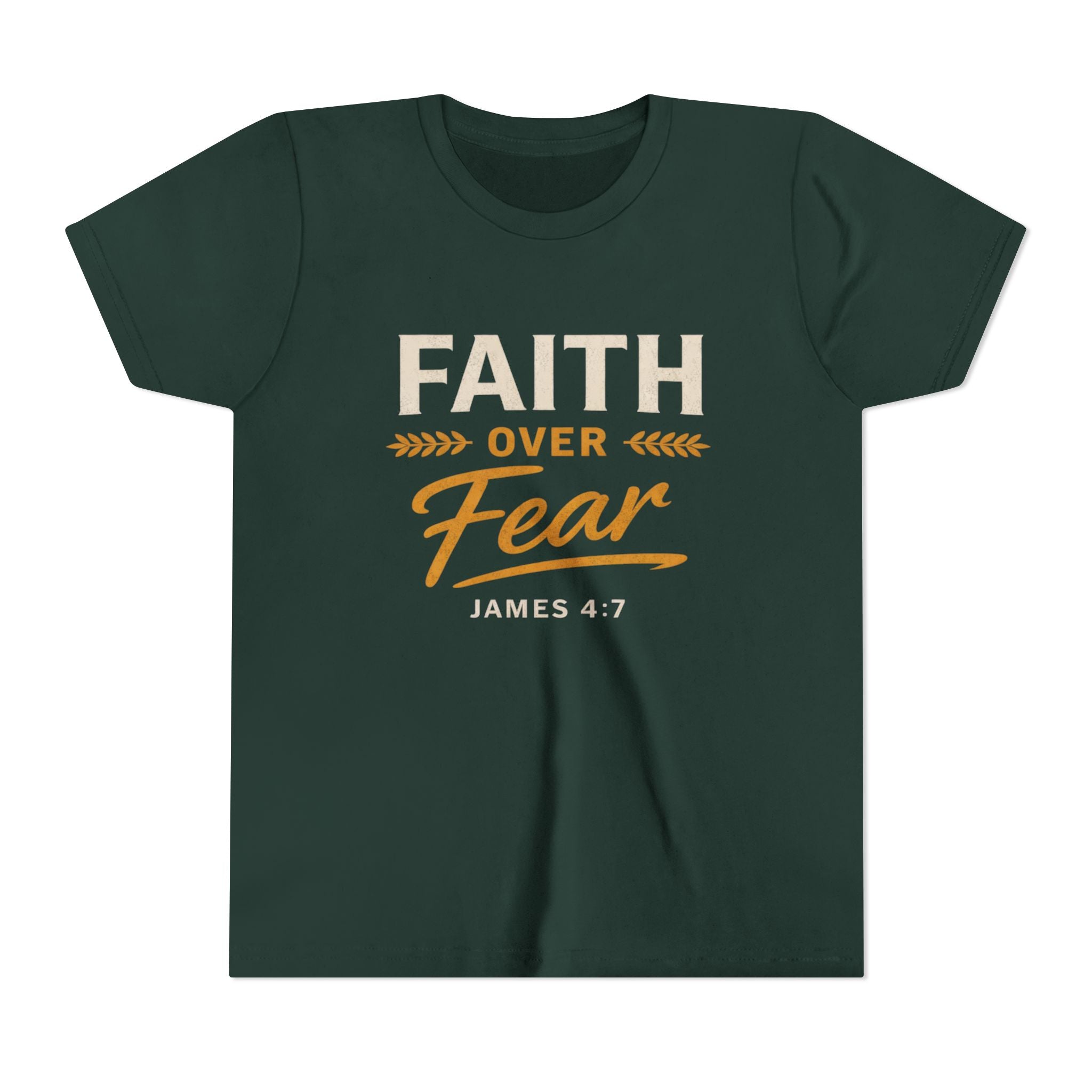 Faith Over Fear Youth Tee | James 4:7 Christian Kids Shirt