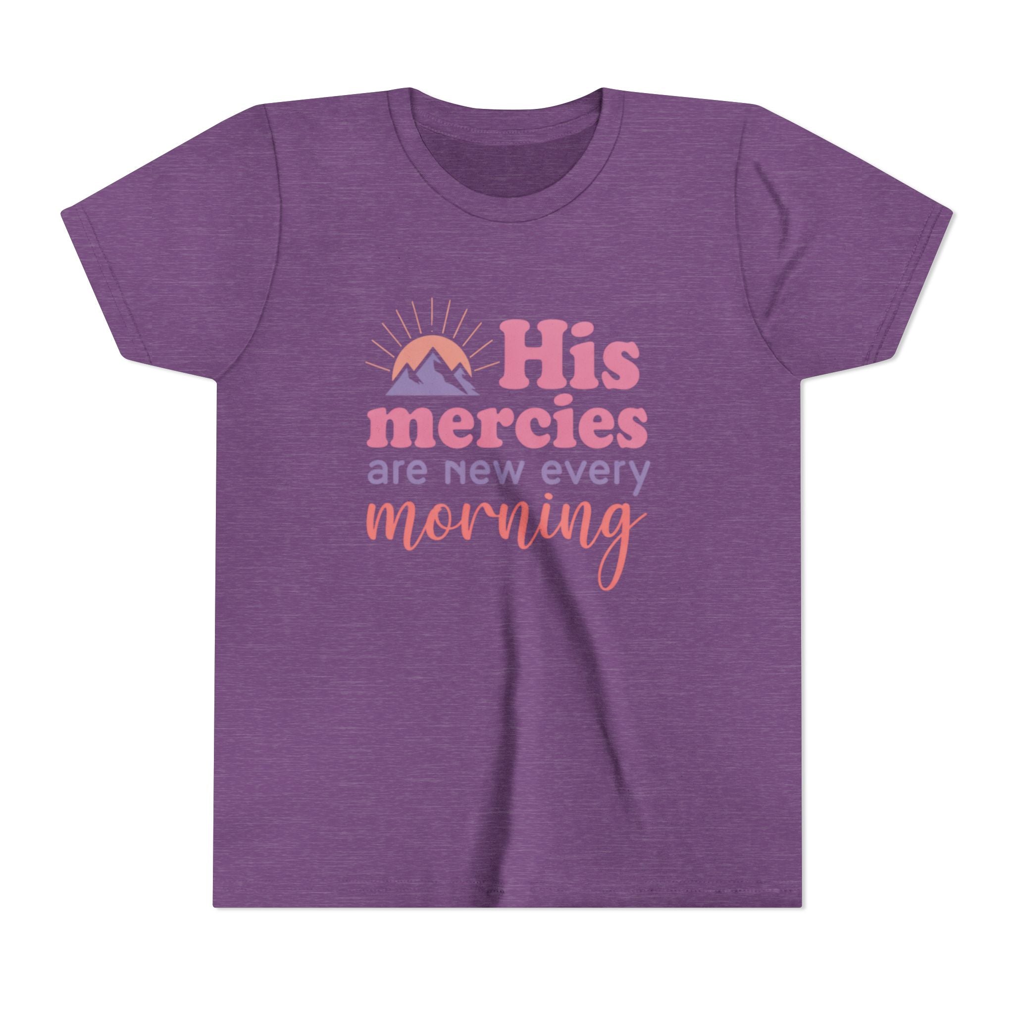 Girls Tee “His Mercies Are New Every Morning” Inspirational Christian Kids Shirt