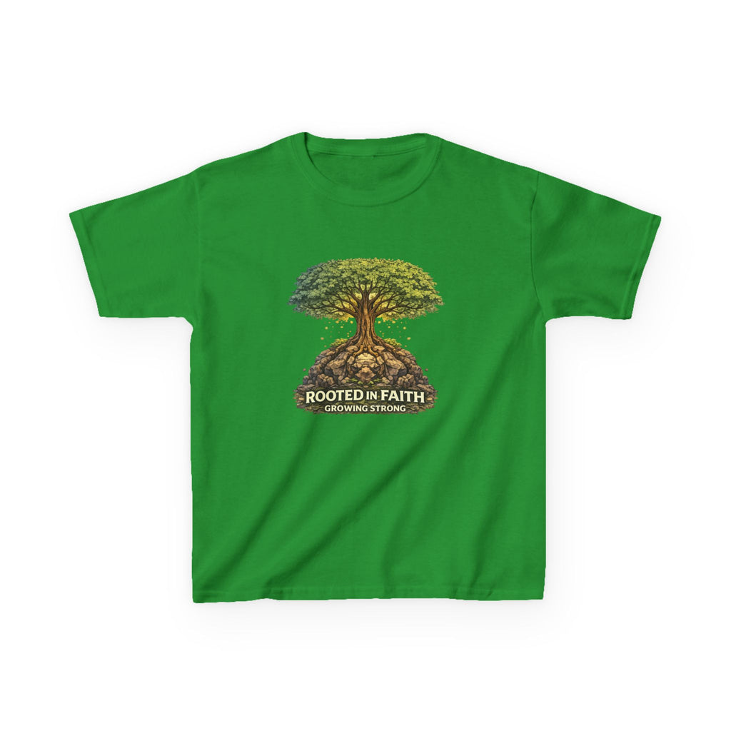 Kids Tee — 'Rooted in Faith' Tree Graphic