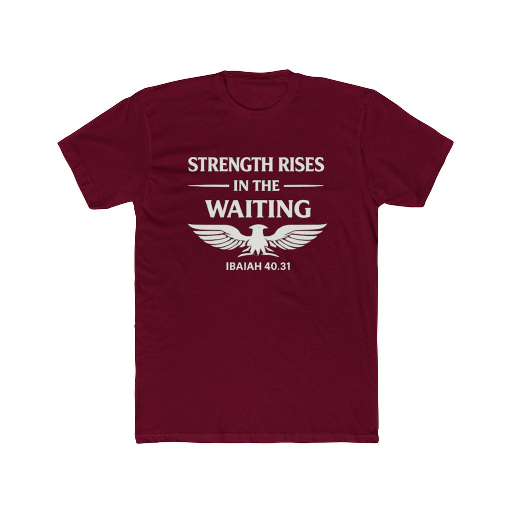 Strength Rises In The Waiting T-Shirt | Eagle Shield Graphic