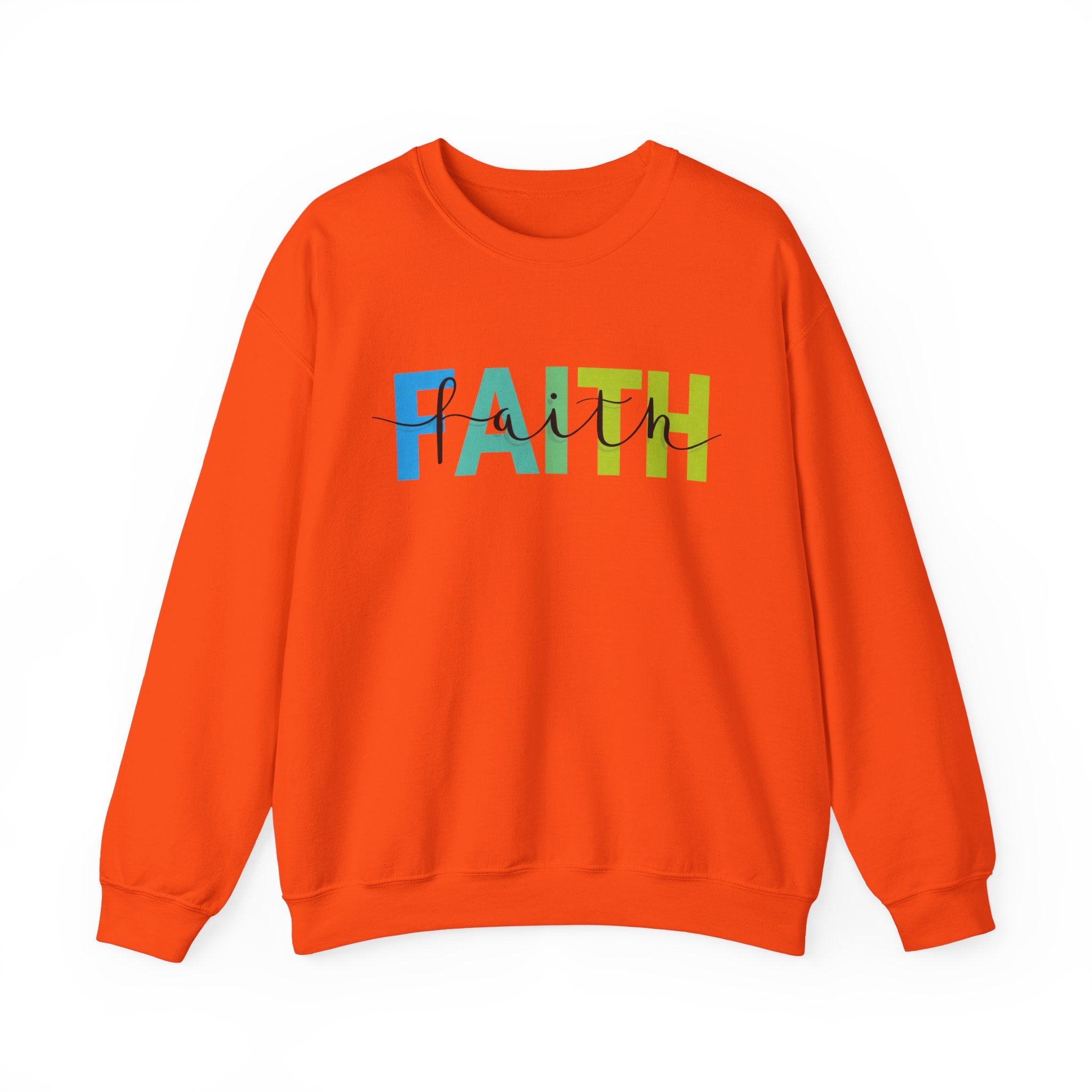 Faith Colorblock Crewneck Sweatshirt — Inspirational Christian Pullover