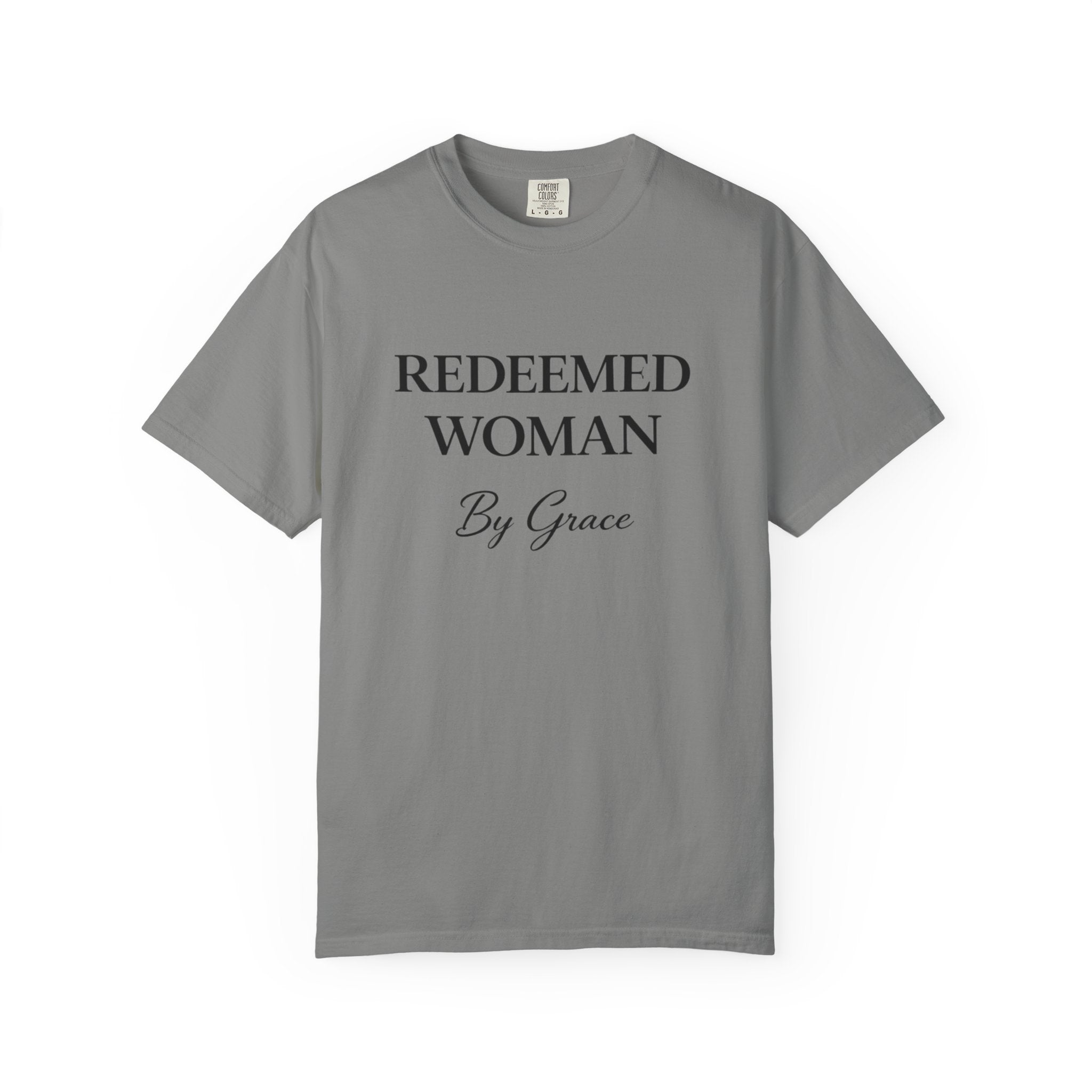 Redeemed Woman T-Shirt — "By Grace" Christian Faith Tee