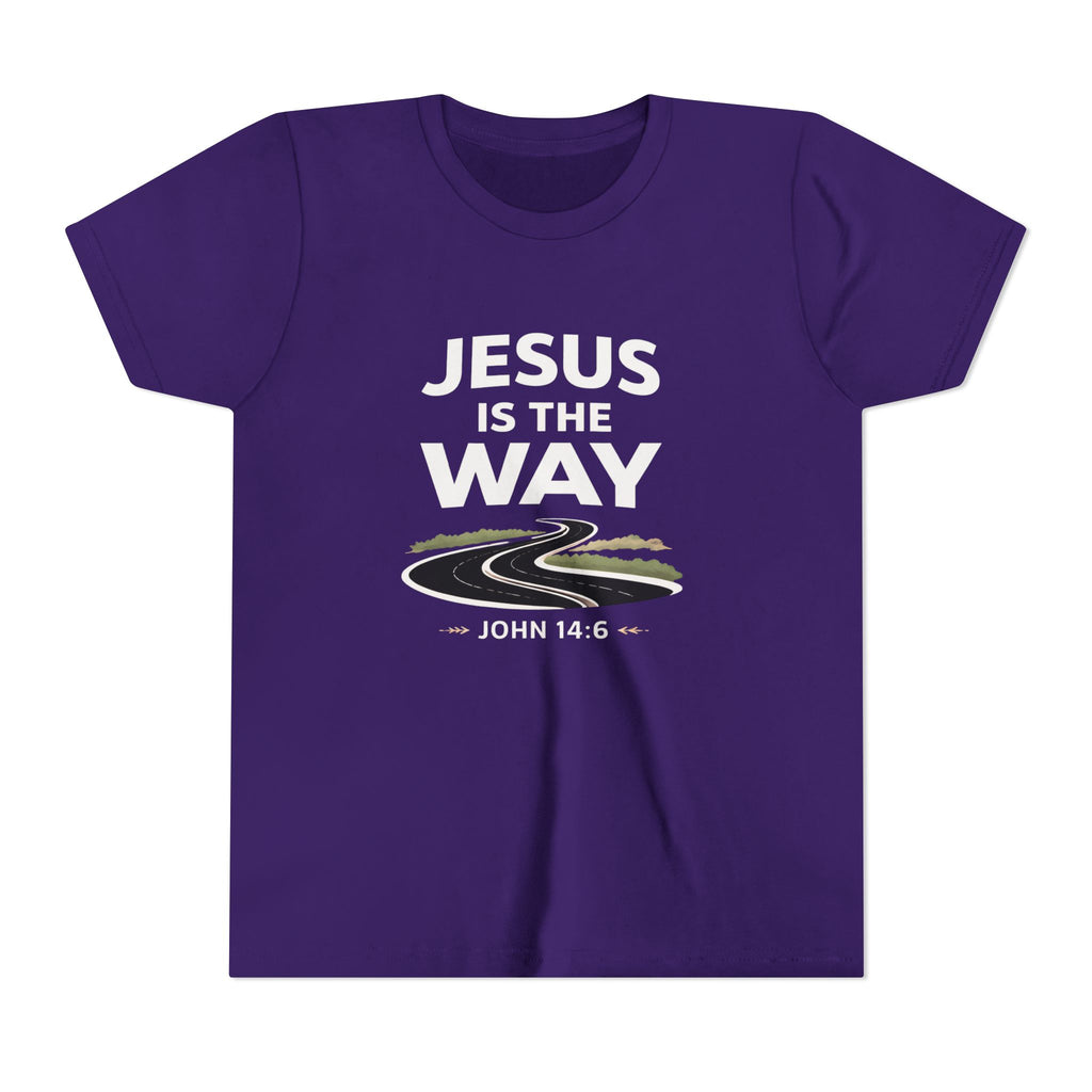 Boys Youth Tee — "Jesus Is The Way" Christian Graphic Shirt (John 14:6)