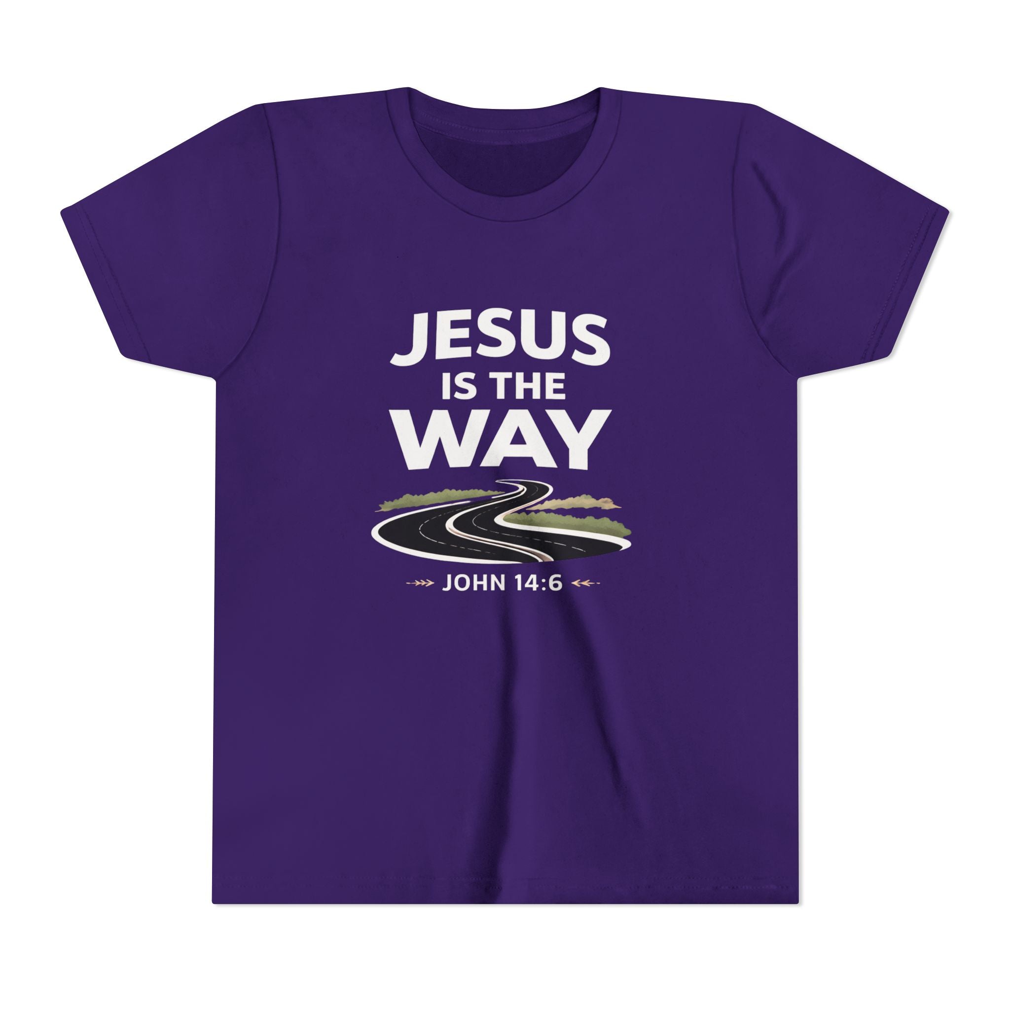 Boys Youth Tee — "Jesus Is The Way" Christian Graphic Shirt (John 14:6)