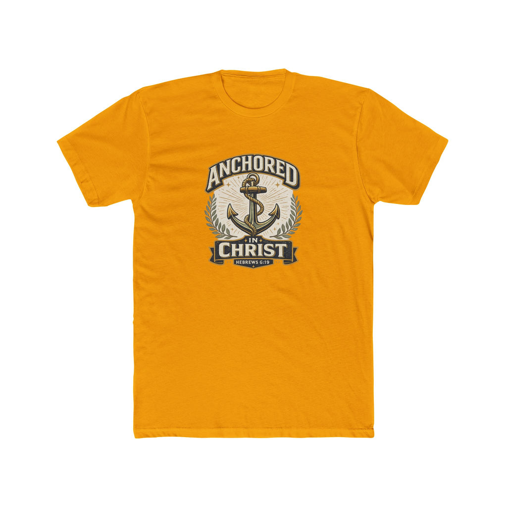 Mens Anchored In Christ Christian T-shirt Faith Inspired| Wearing your Faith