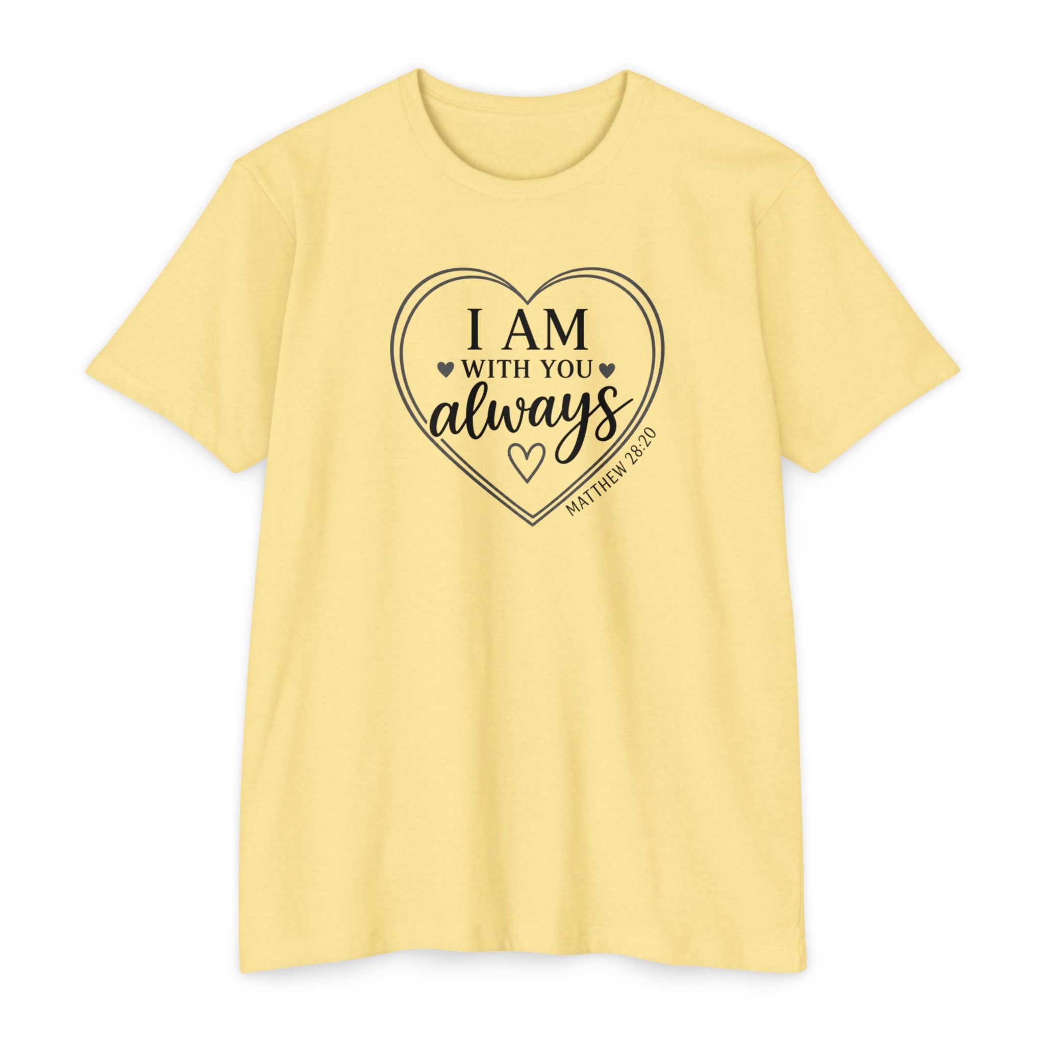 Womens I Am With You Always T-Shirt | Inspirational Script, Floral Accent