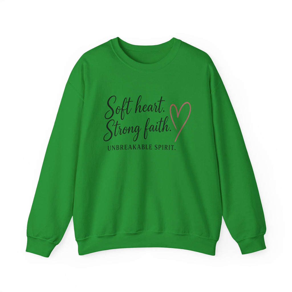 Womens Crewneck Sweatshirt "Soft Heart. Strong Faith."
