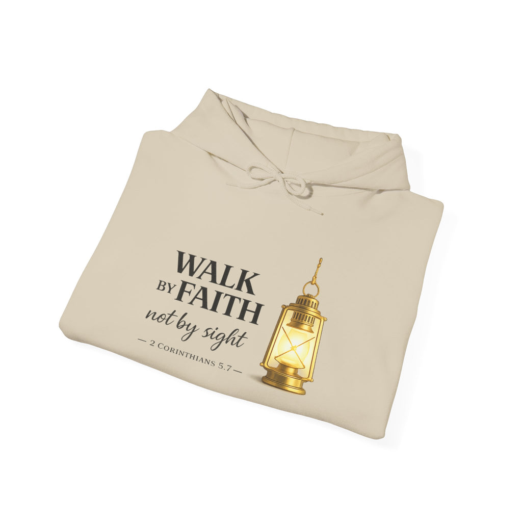 Womens Faith Lantern Hoodie  "Walk by Faith, not by sight" Christian Prayer Sweatshirt