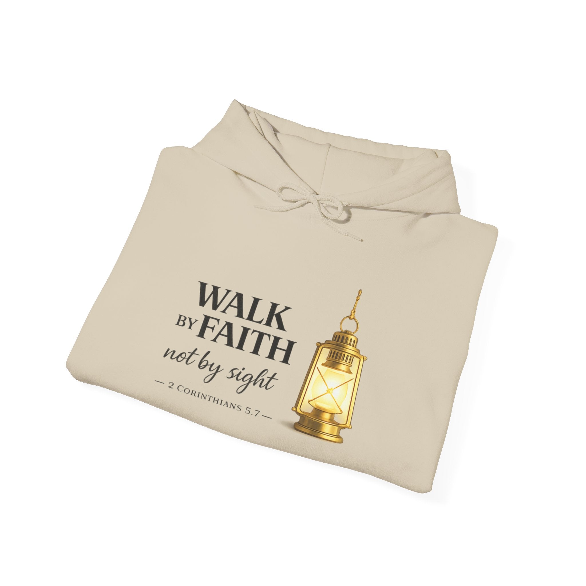Womens Faith Lantern Hoodie  "Walk by Faith, not by sight" Christian Prayer Sweatshirt
