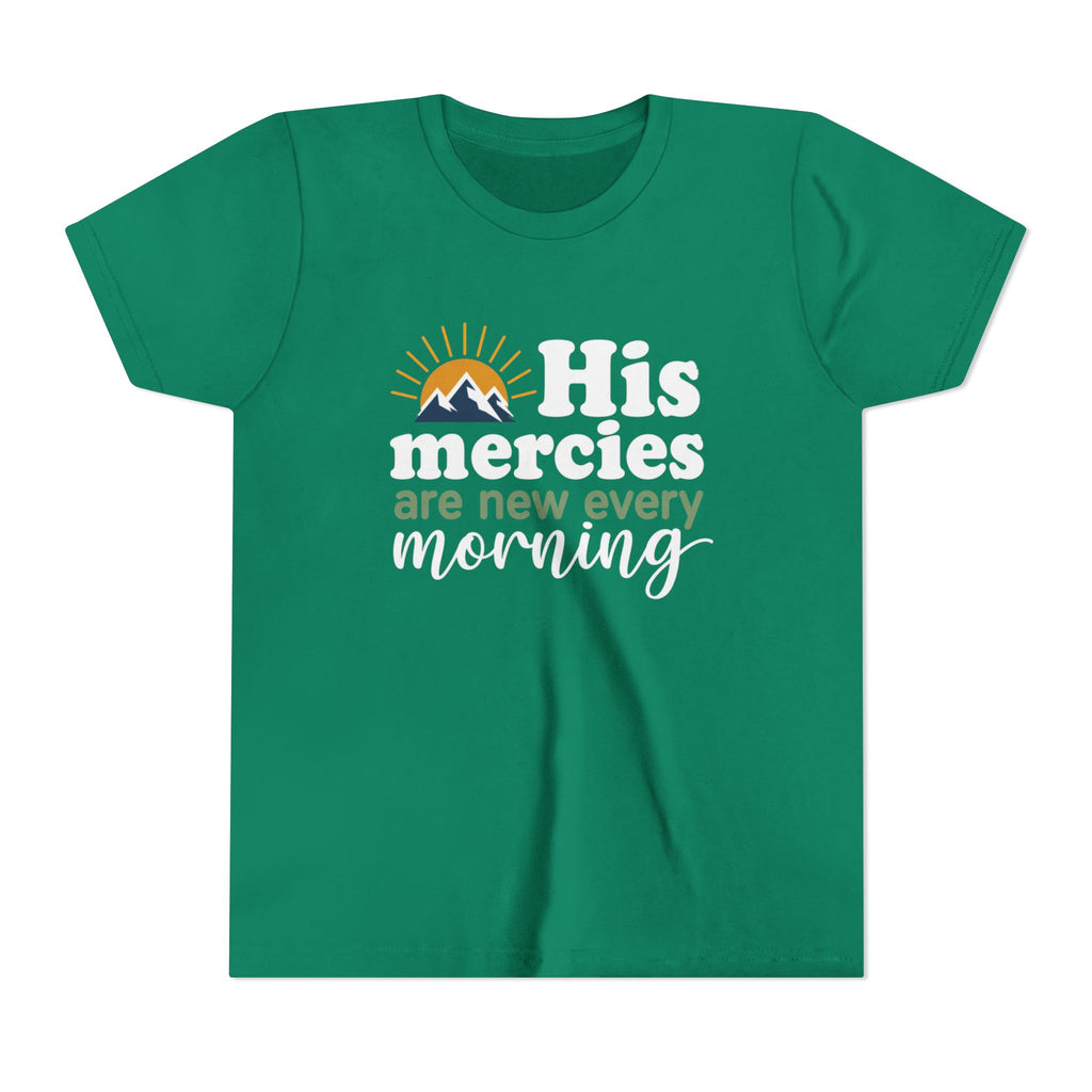 Boys Tee “His Mercies Are New Every Morning” Christian Faith Kids Shirt