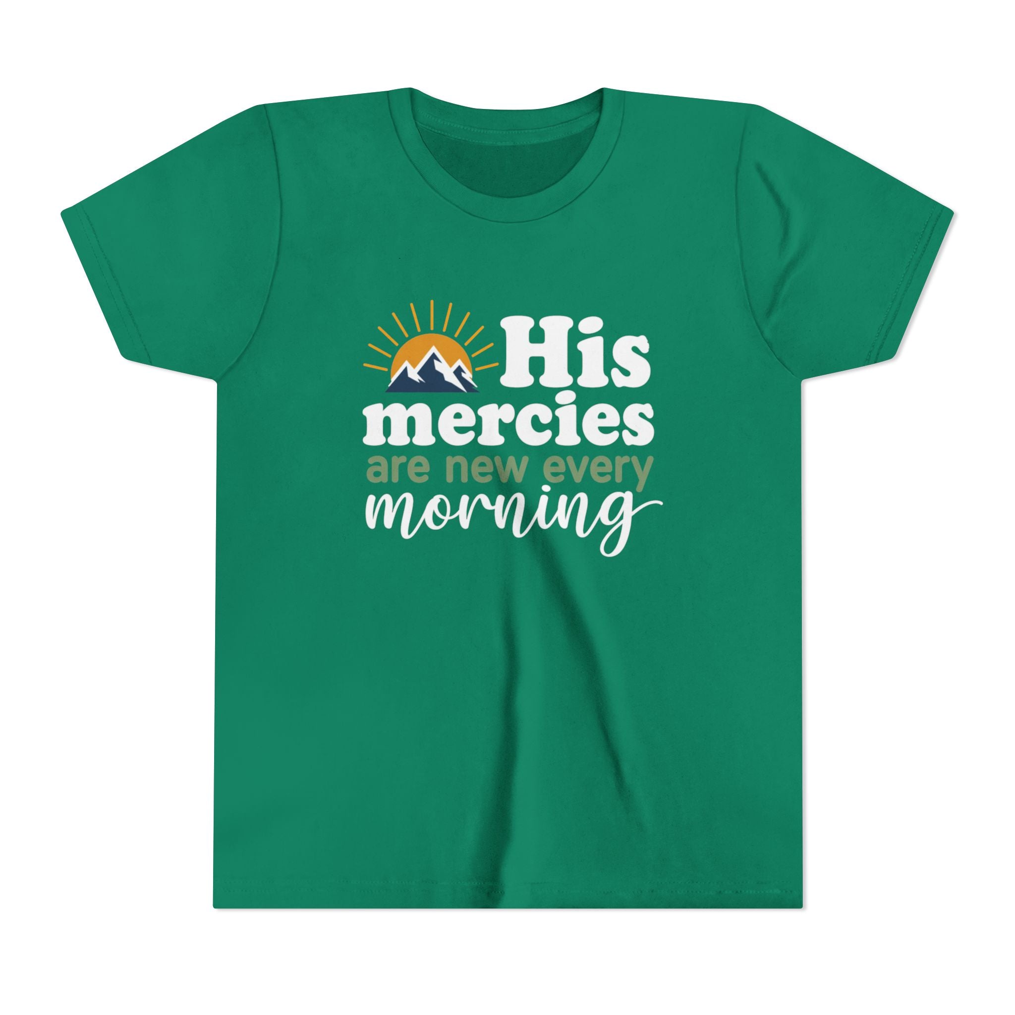 Boys Tee “His Mercies Are New Every Morning” Christian Faith Kids Shirt