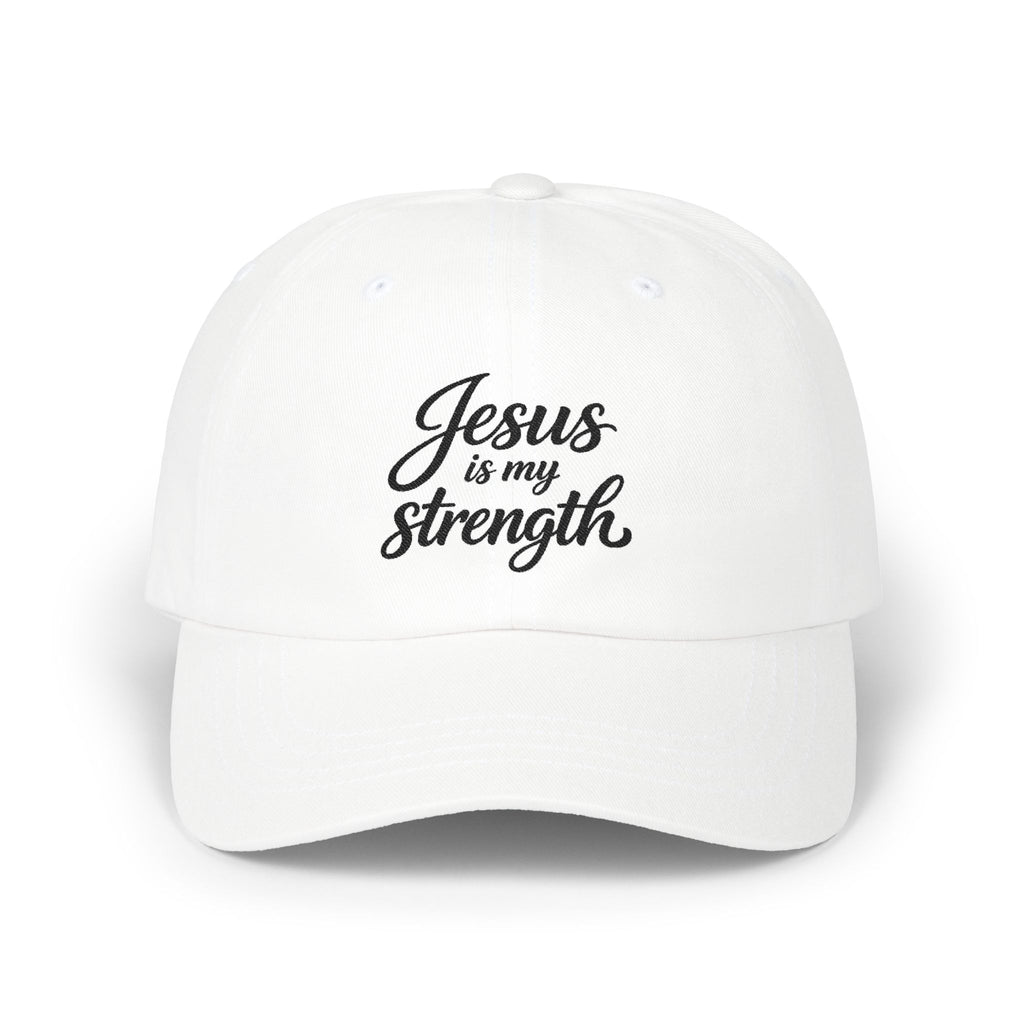Jesus Is My Strength Dad Cap — Embroidered Christian Baseball Hat