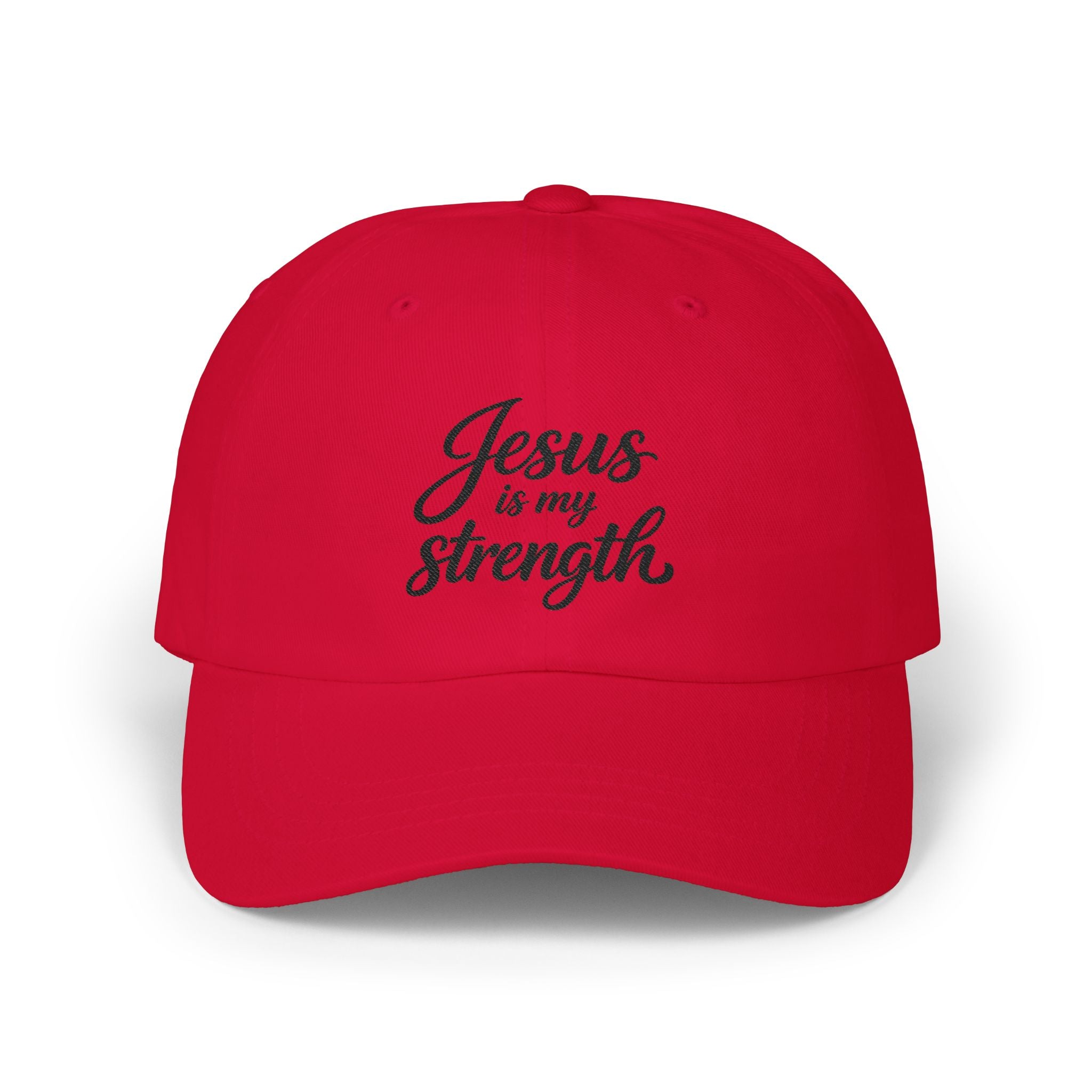 Jesus Is My Strength Dad Cap — Embroidered Christian Baseball Hat