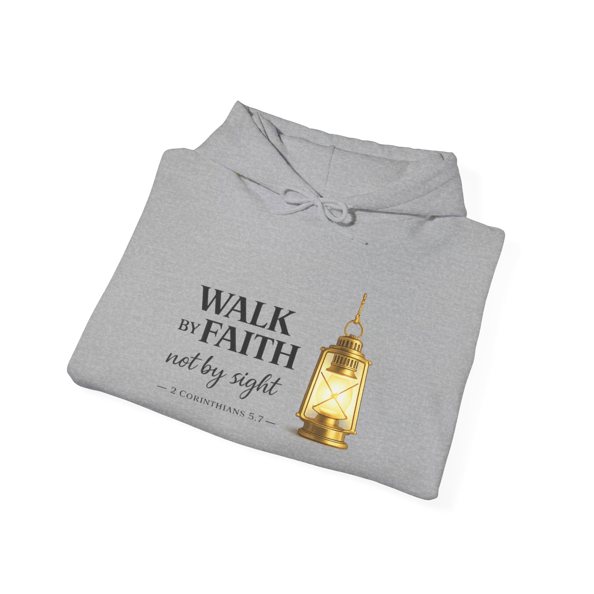 Womens Faith Lantern Hoodie  "Walk by Faith, not by sight" Christian Prayer Sweatshirt